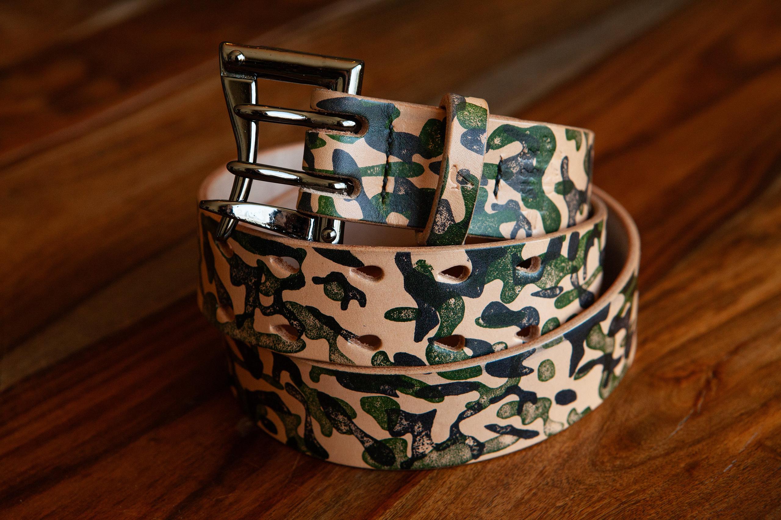1.5" Hand-Printed Camo Quick Release Belt