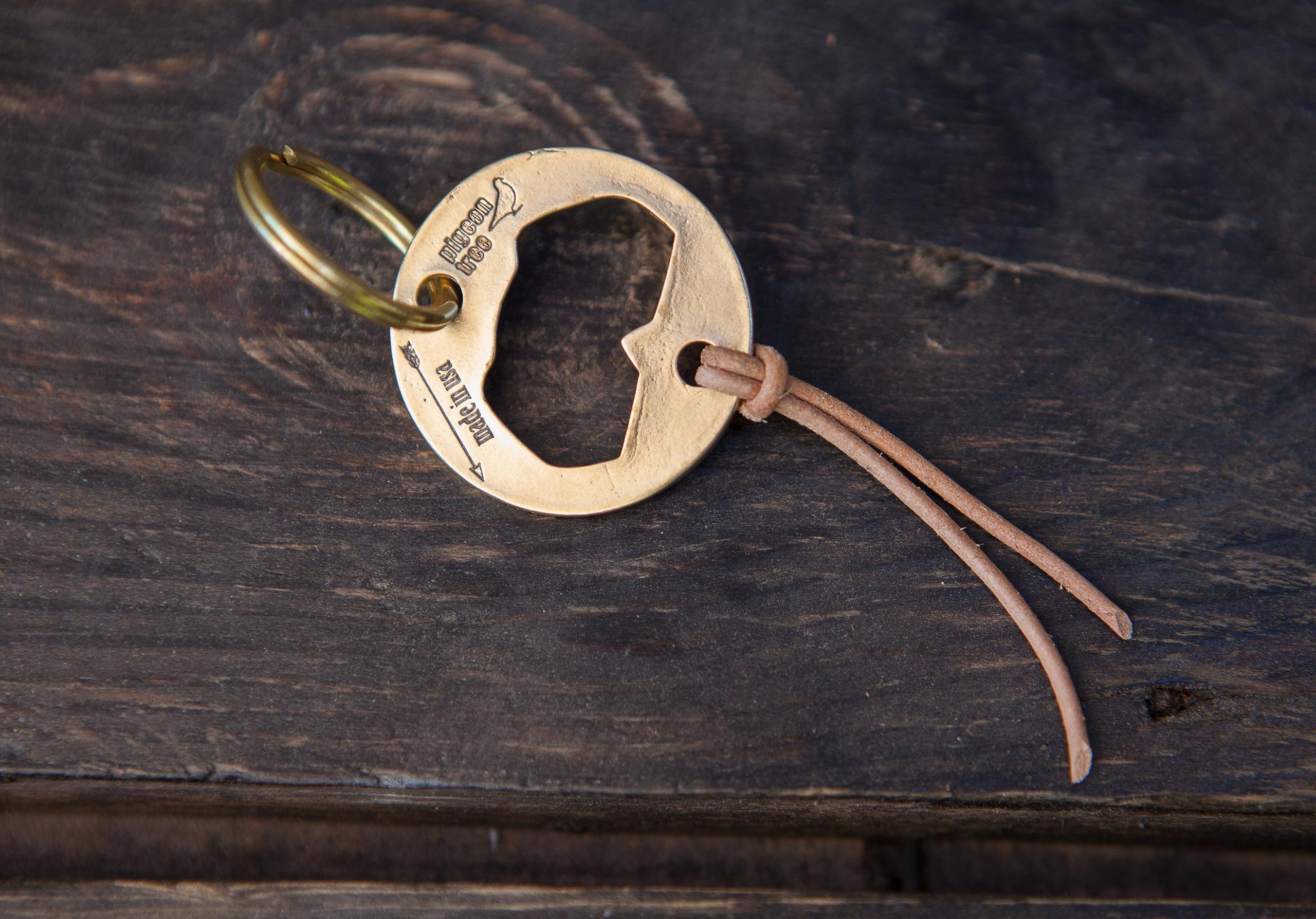 Recycled Brass Bottle Opener Keychain Version 2.0 - Cast in Los Angeles