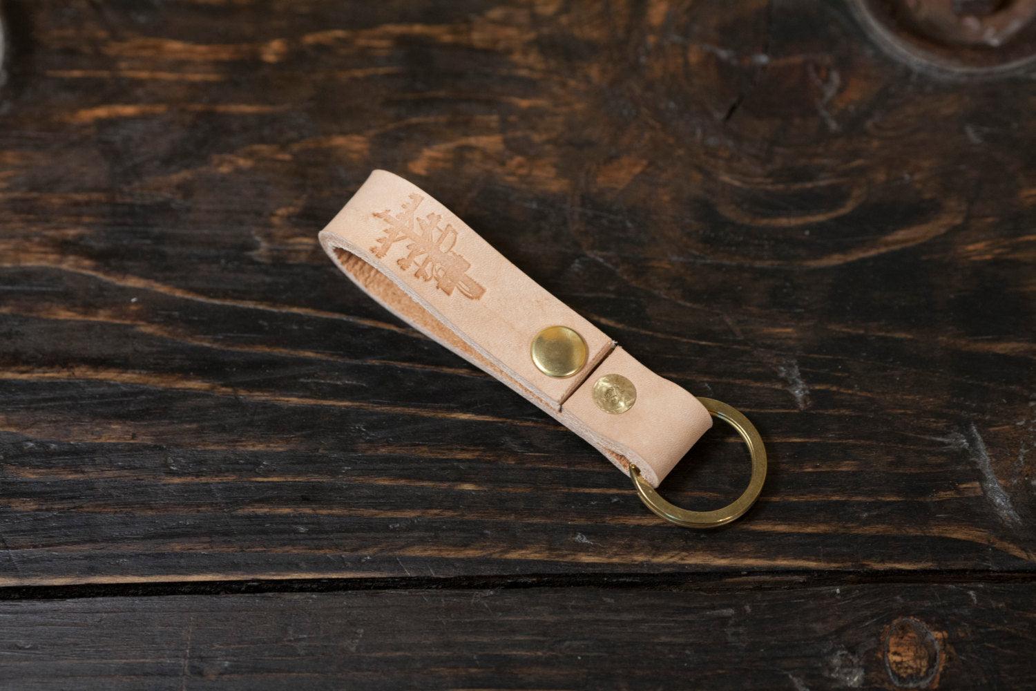 Natural Vegtan Keychain with Brass Loop