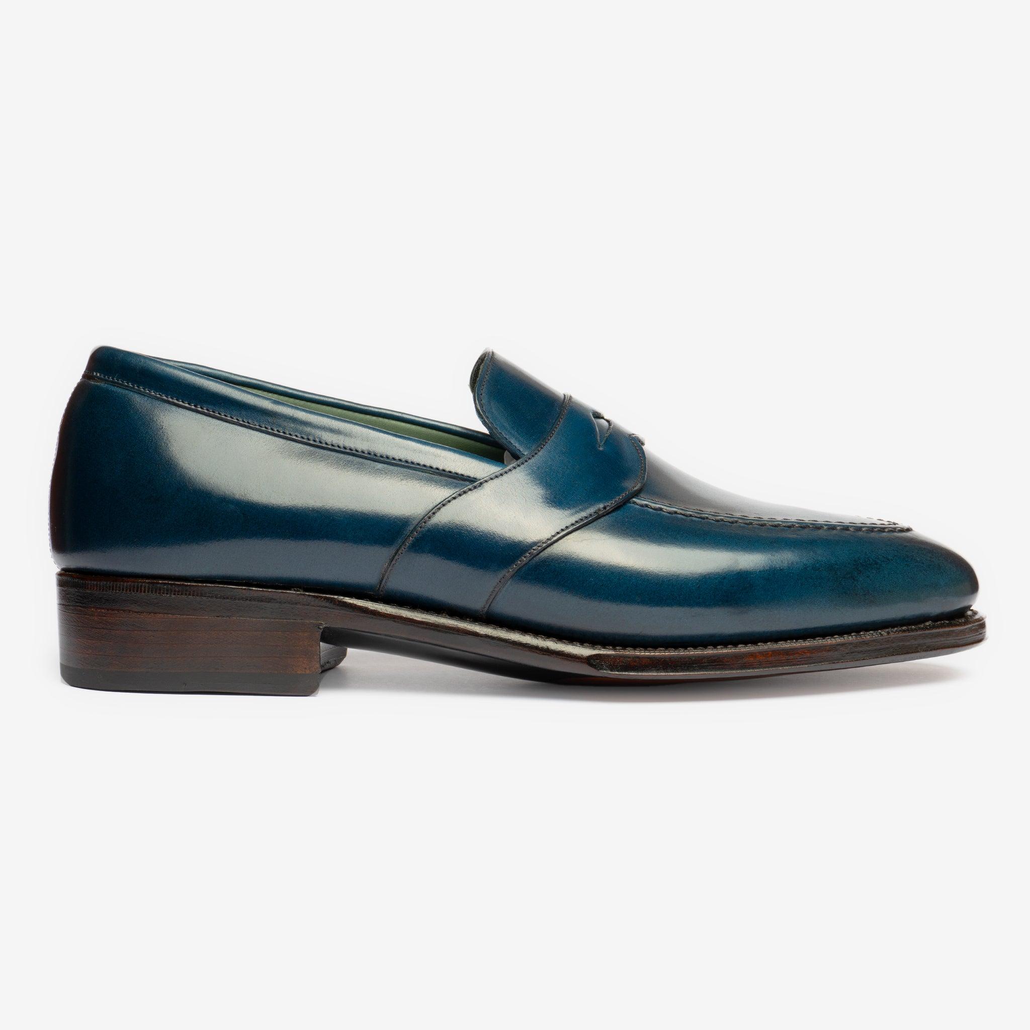Full Strap Penny Loafer | Blue Shell Cordovan - Zilo Last