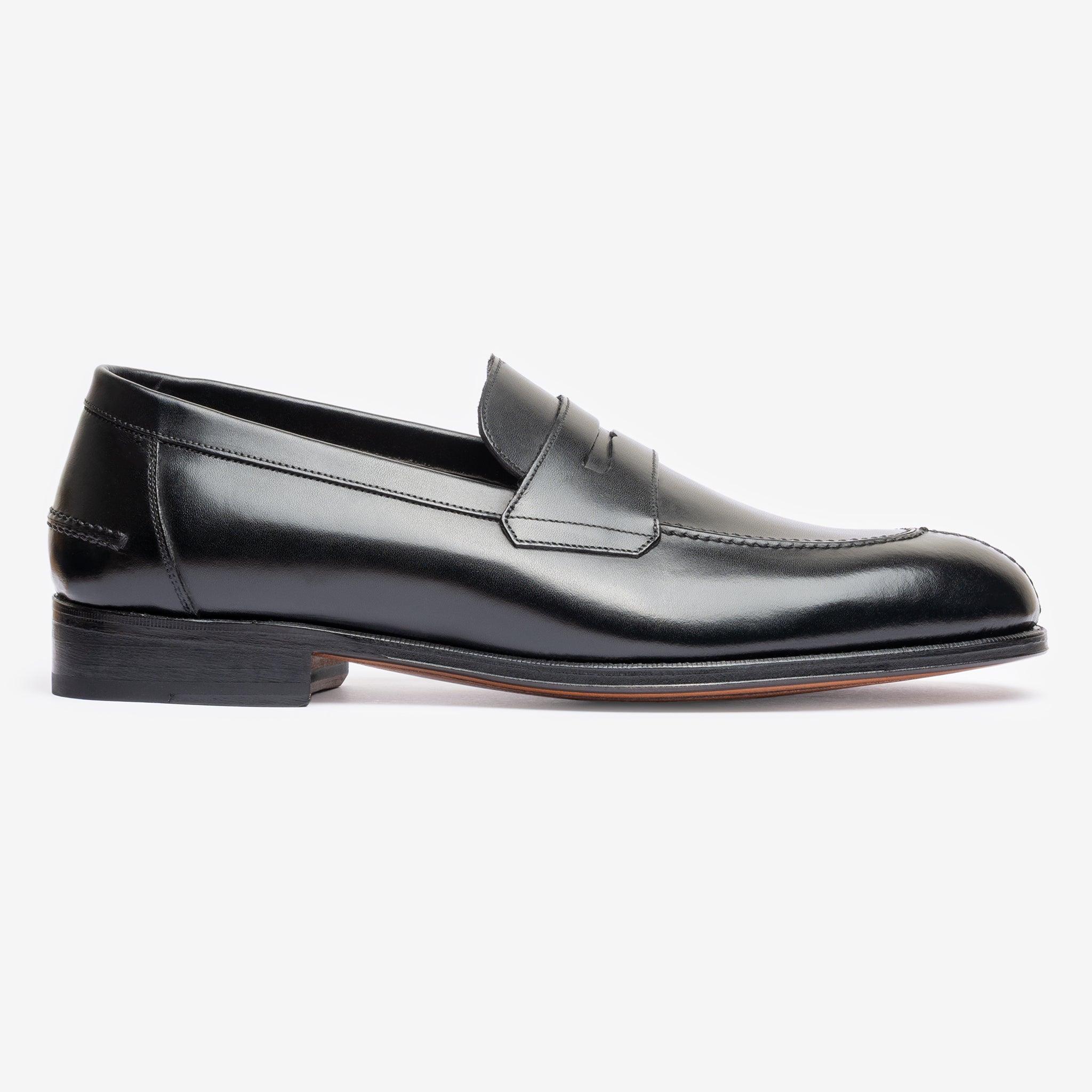 Y-Tip Penny Loafer | Black - Blake Line