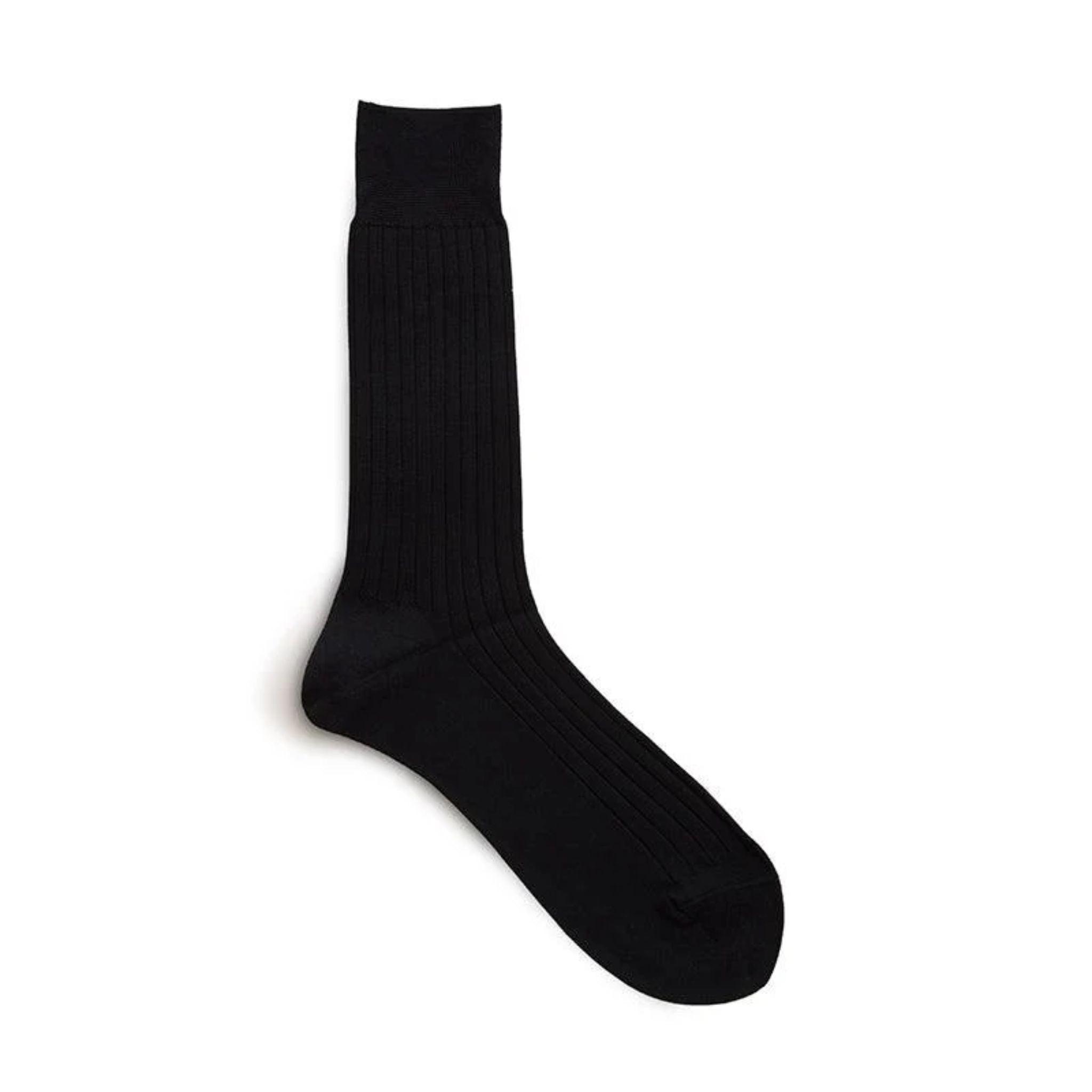 Cotton Rib Socks | Black - by Tabio