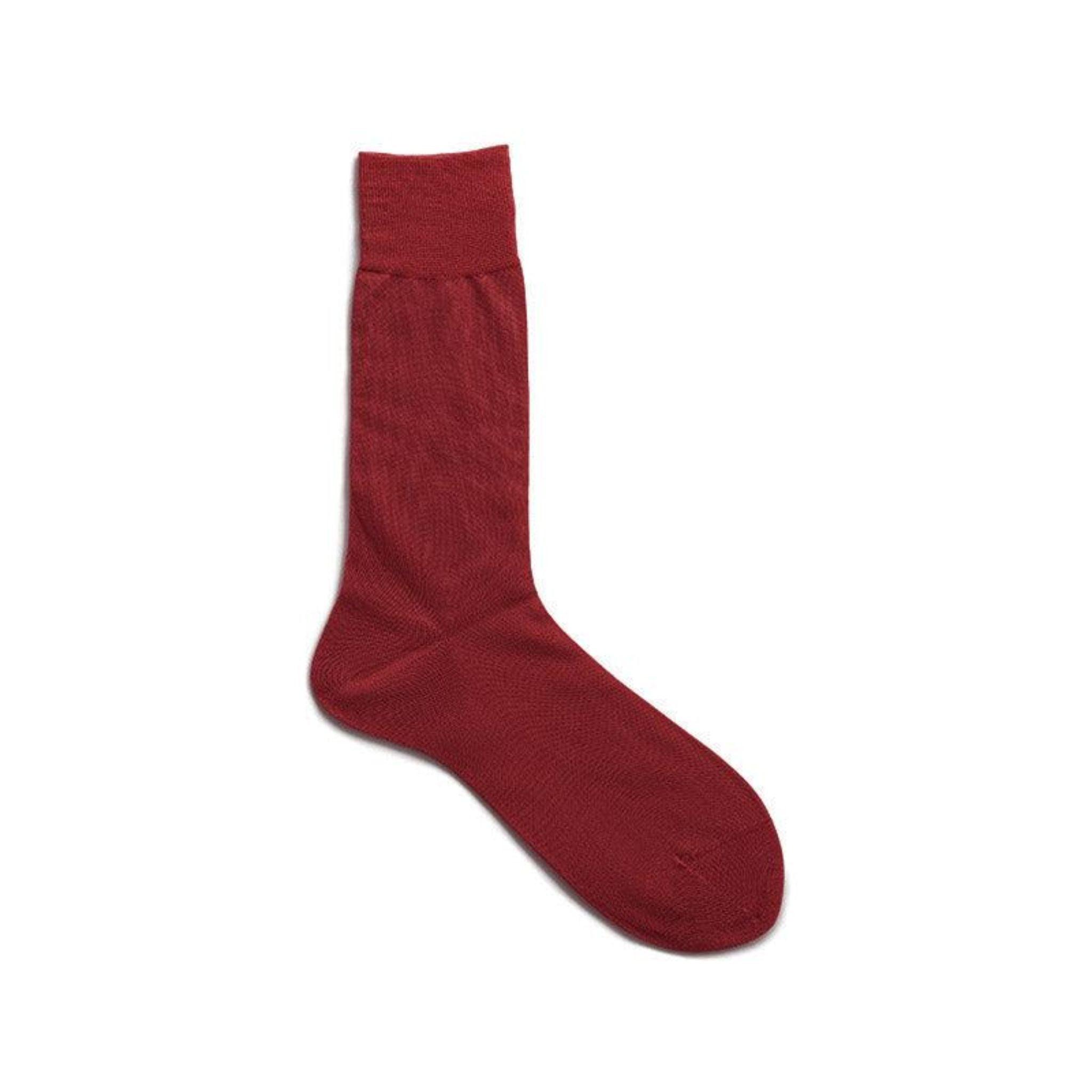 Cotton Plain Socks | Bordeaux - by Tabio