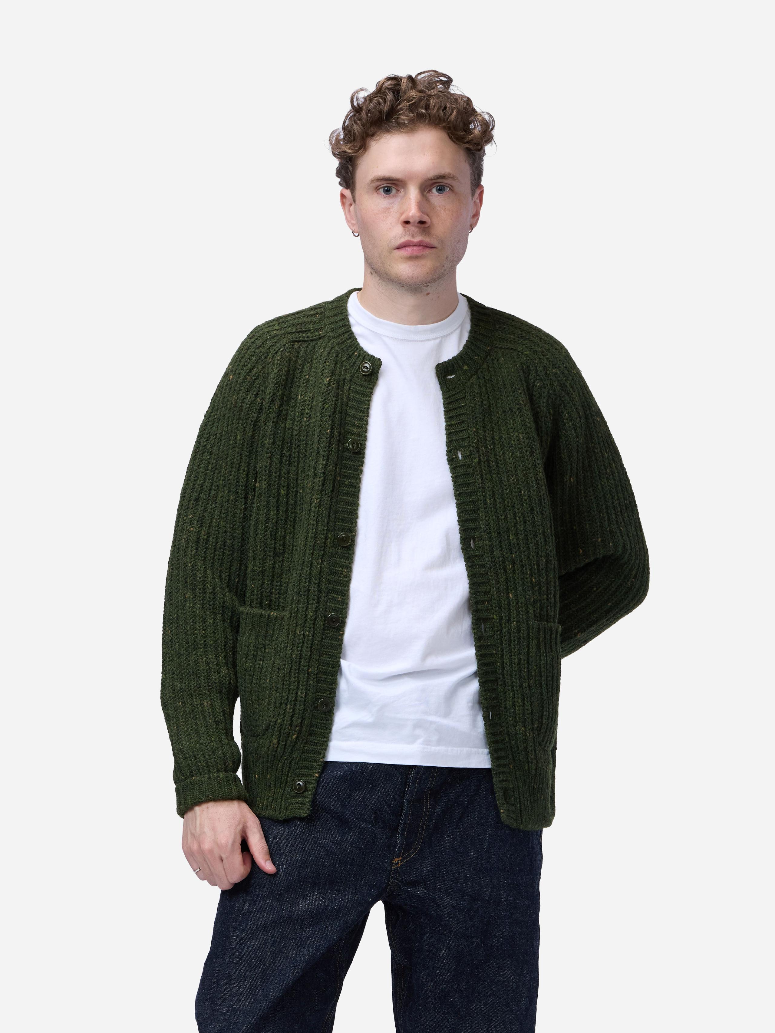 Fisherman Cardigan ~ Hunter Green