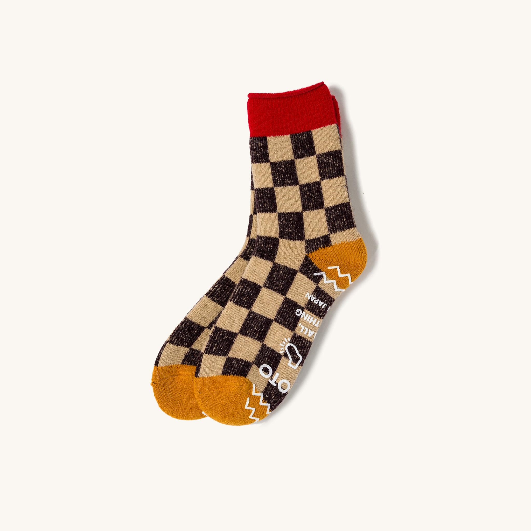ROTOTO Pile Room Socks Checkered