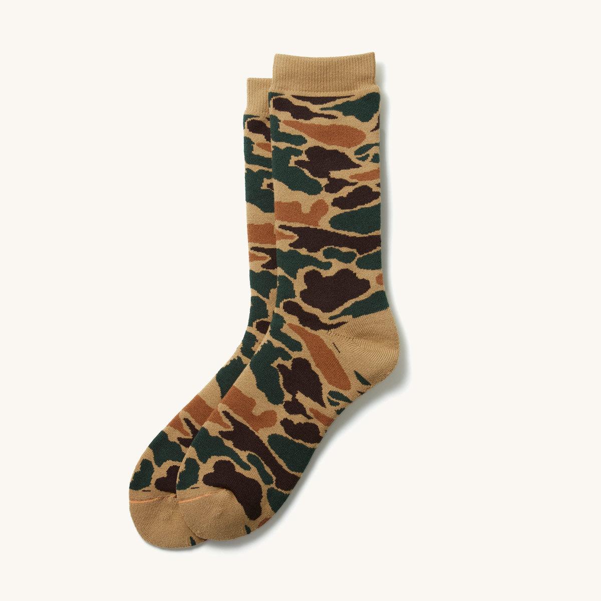 PILE CAMO CREW SOCKS - KHAKI
