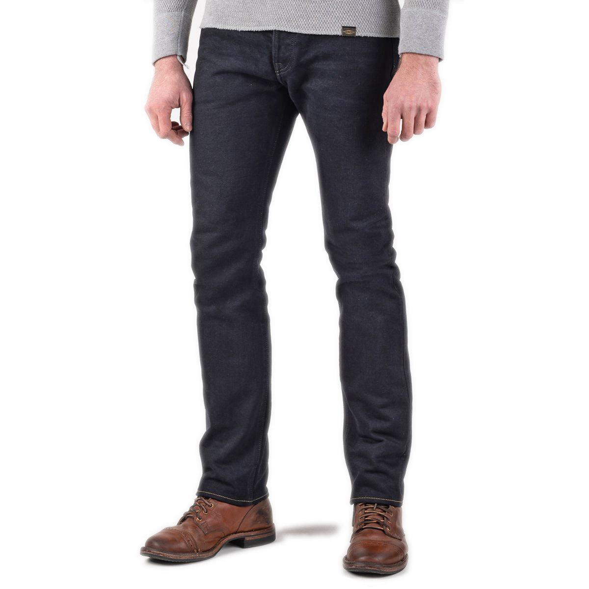 21oz Selvedge Denim Slim Cut Jeans IH-555S-21od - Indigo Overdyed Black