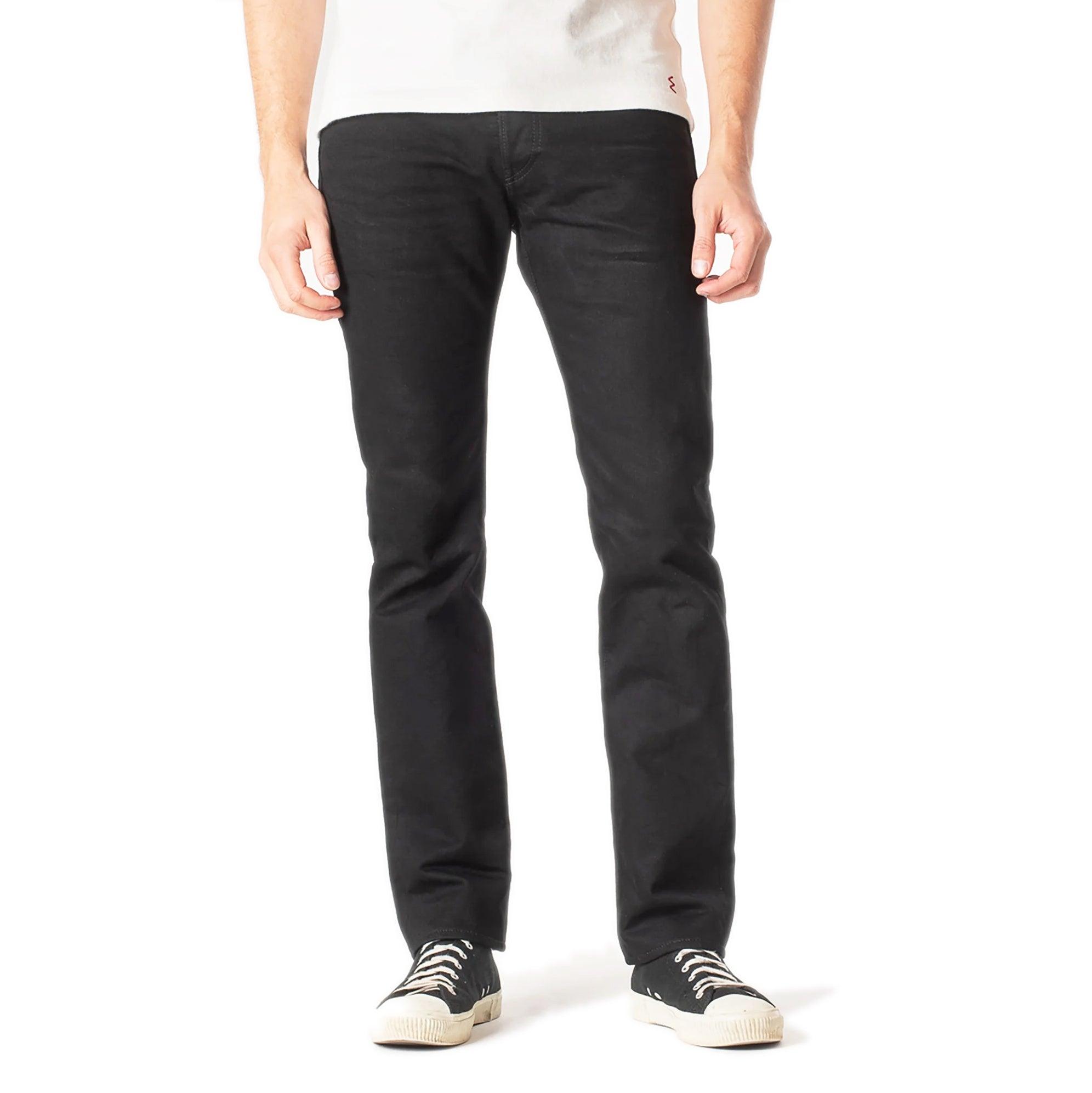 14oz Selvedge Denim Slim Tapered Cut Jeans IH-777S-142BB - Black/Black