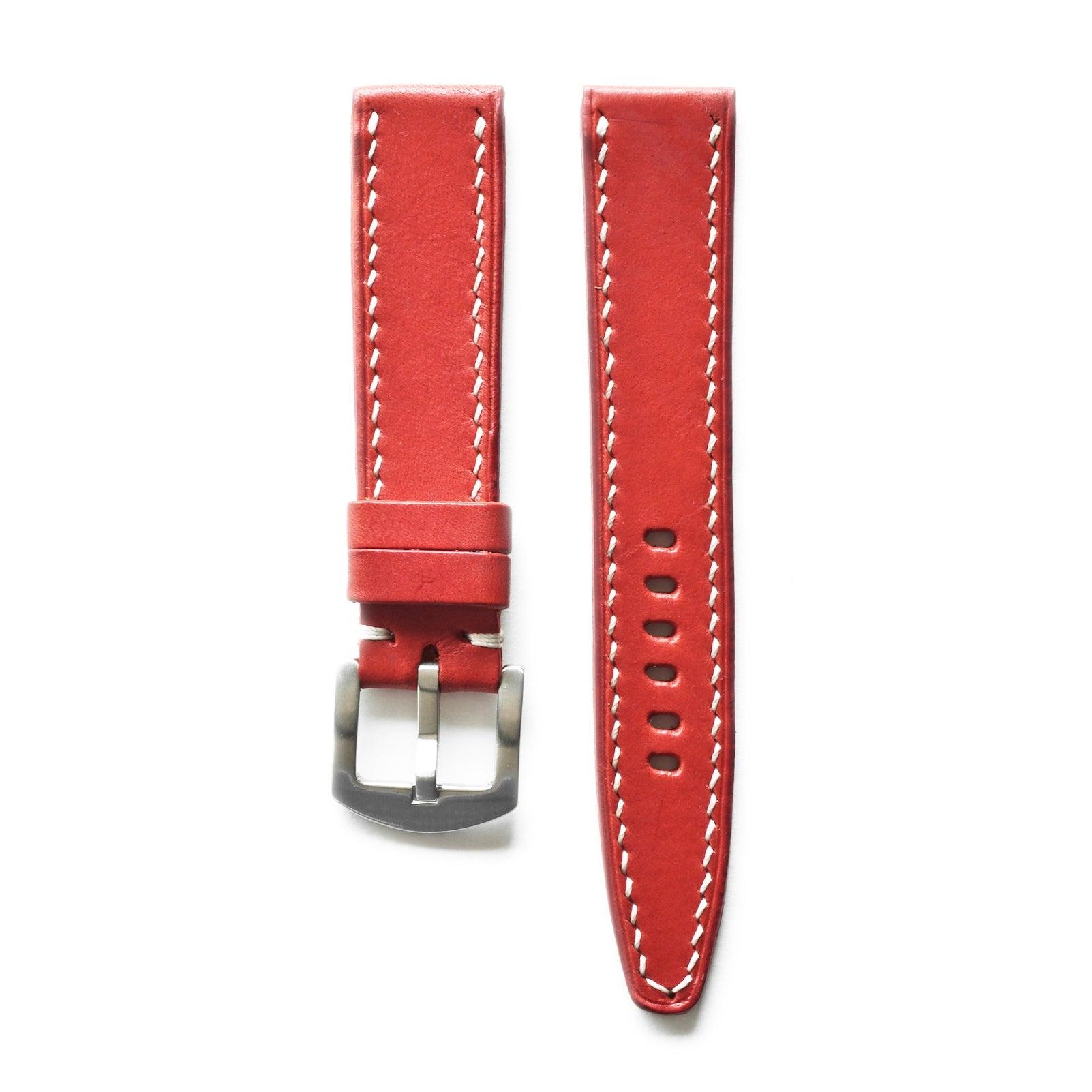 OGL WTC Hand-Stitched Buttero Leather Watch Strap Red