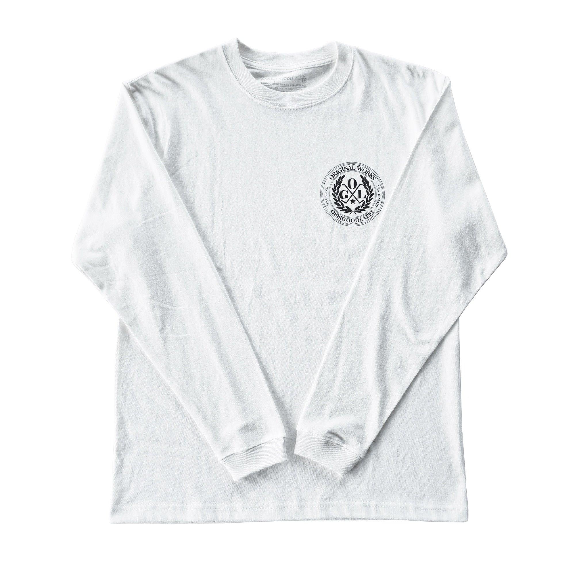 OGL APPAREL OBBI LOGO CLUB T-SHIRT LONG SLEEVE WHITE