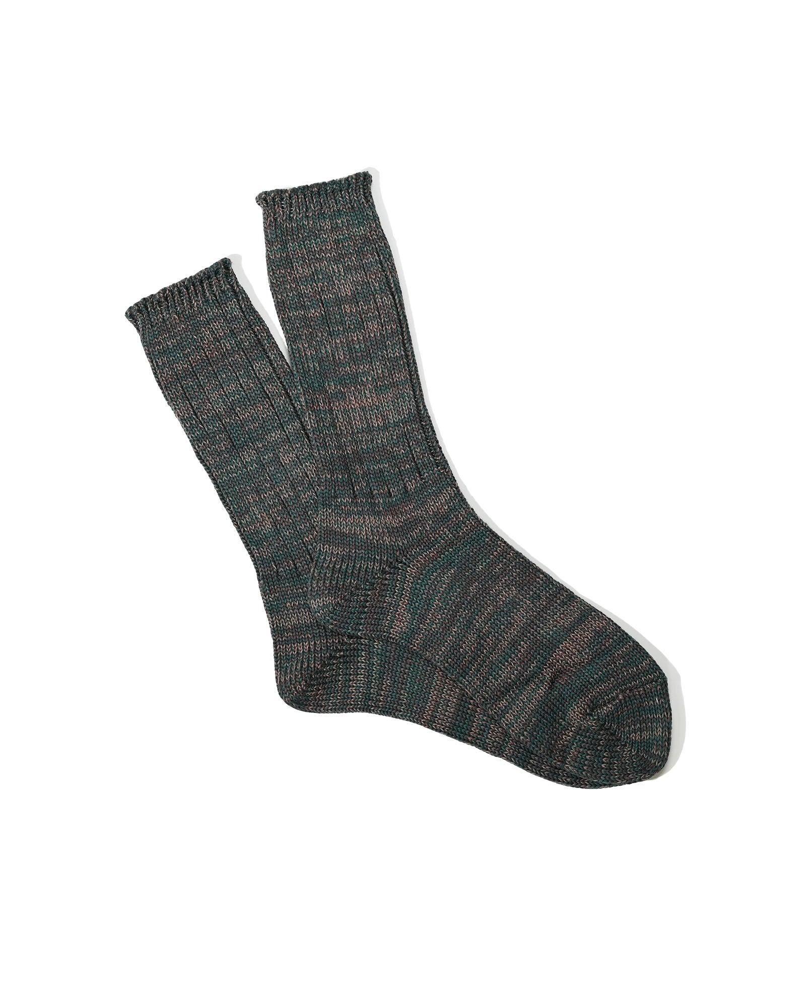5 Color Mix Crew Socks - Army