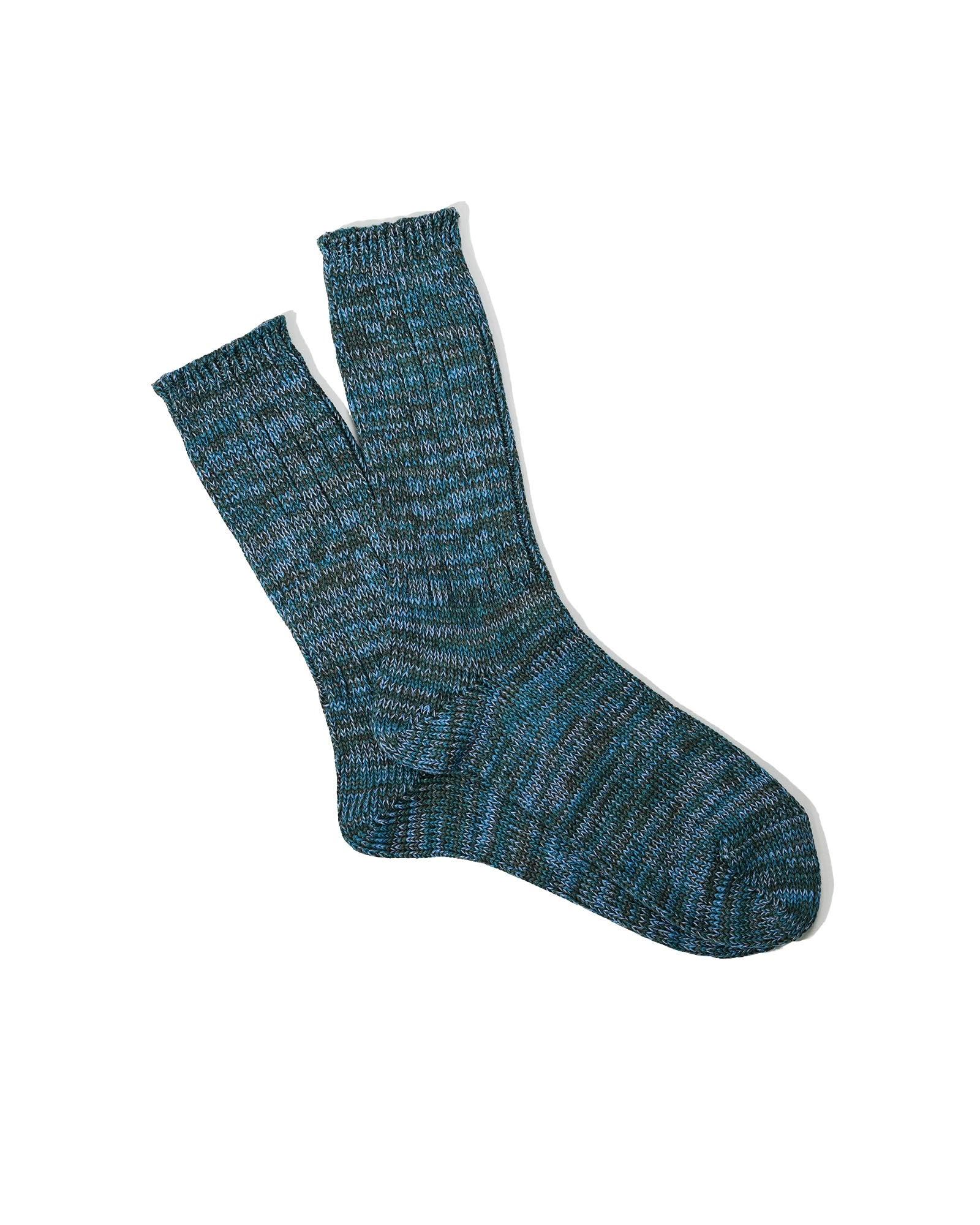 5 Color Mix Crew Socks - Green