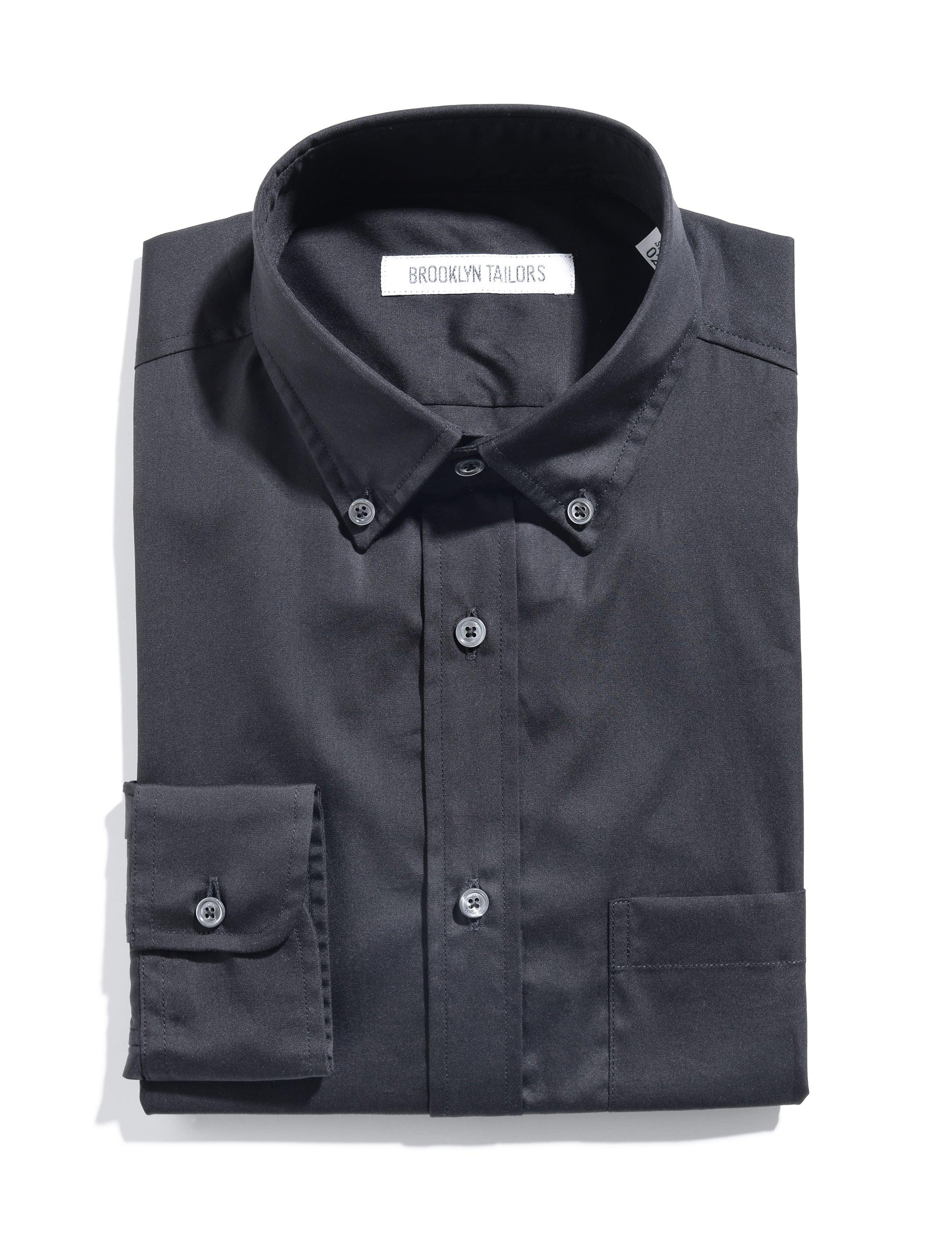 FINAL SALE: BKT10 Slim Casual Shirt in Cotton Poplin - Black