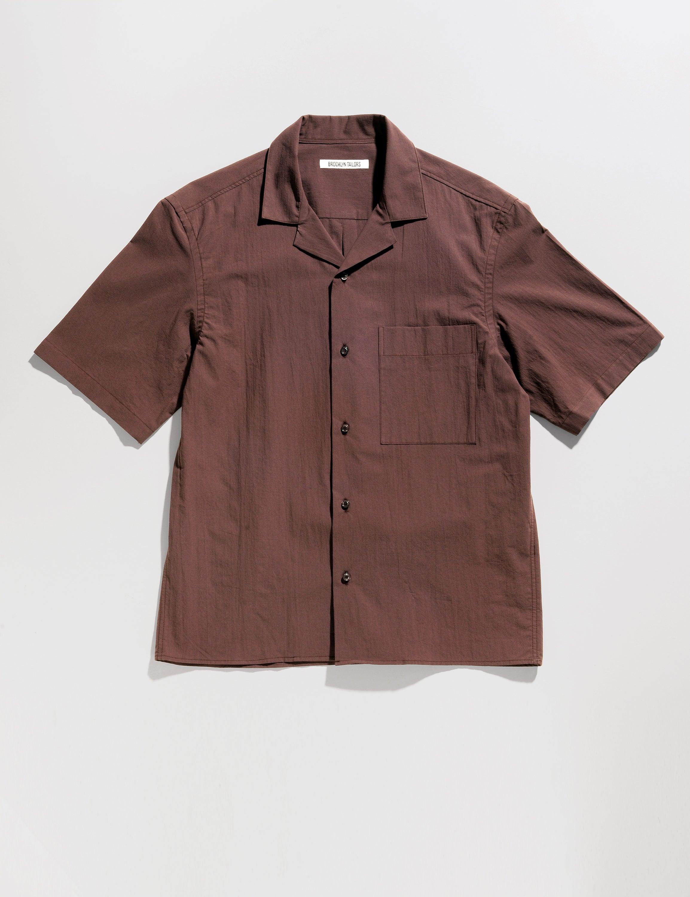 FINAL SALE: BKT18 Camp Shirt in Crinkled Cotton - Cocoa