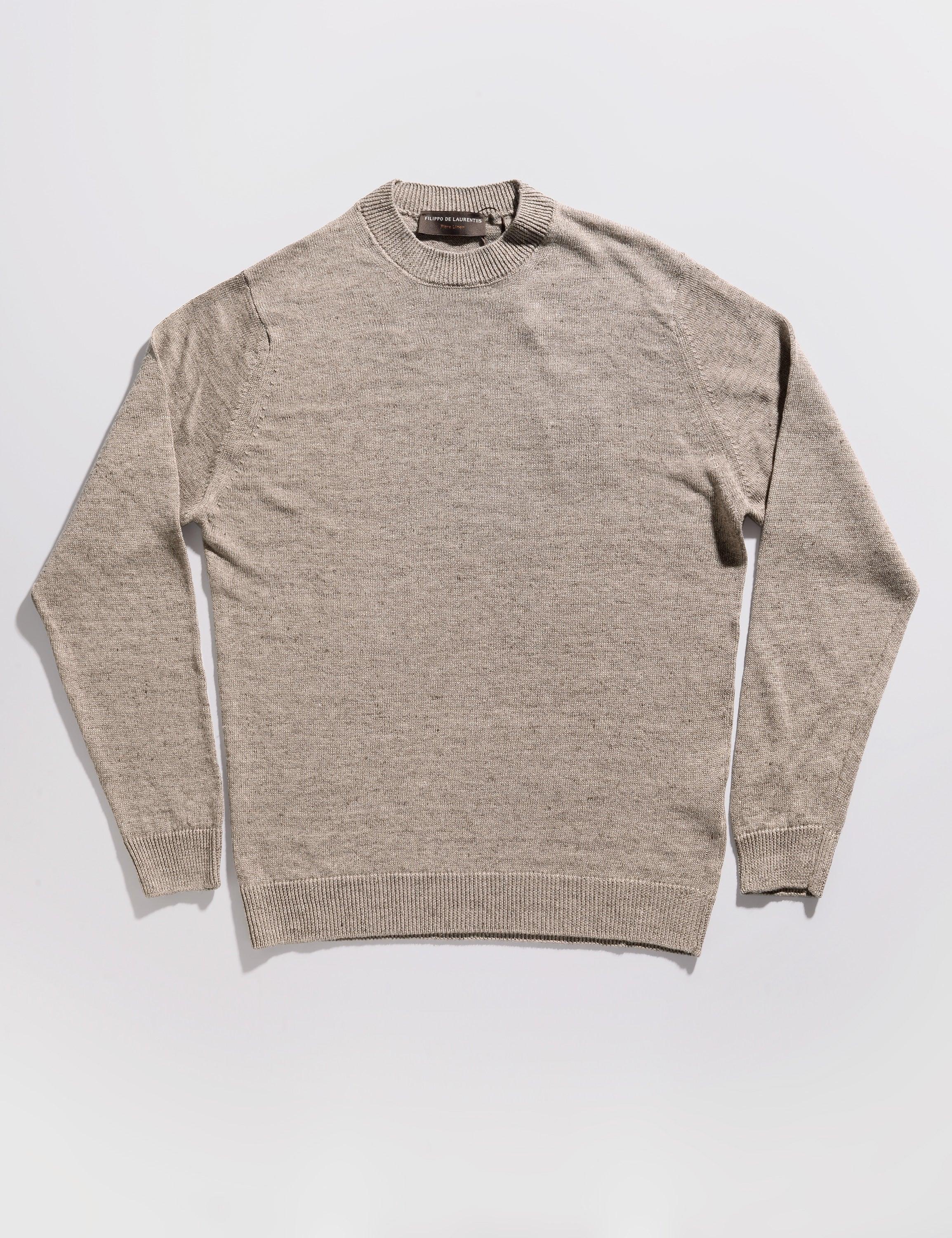 FINAL SALE: Linen Cotton Fisherman Sweater - Oatmeal