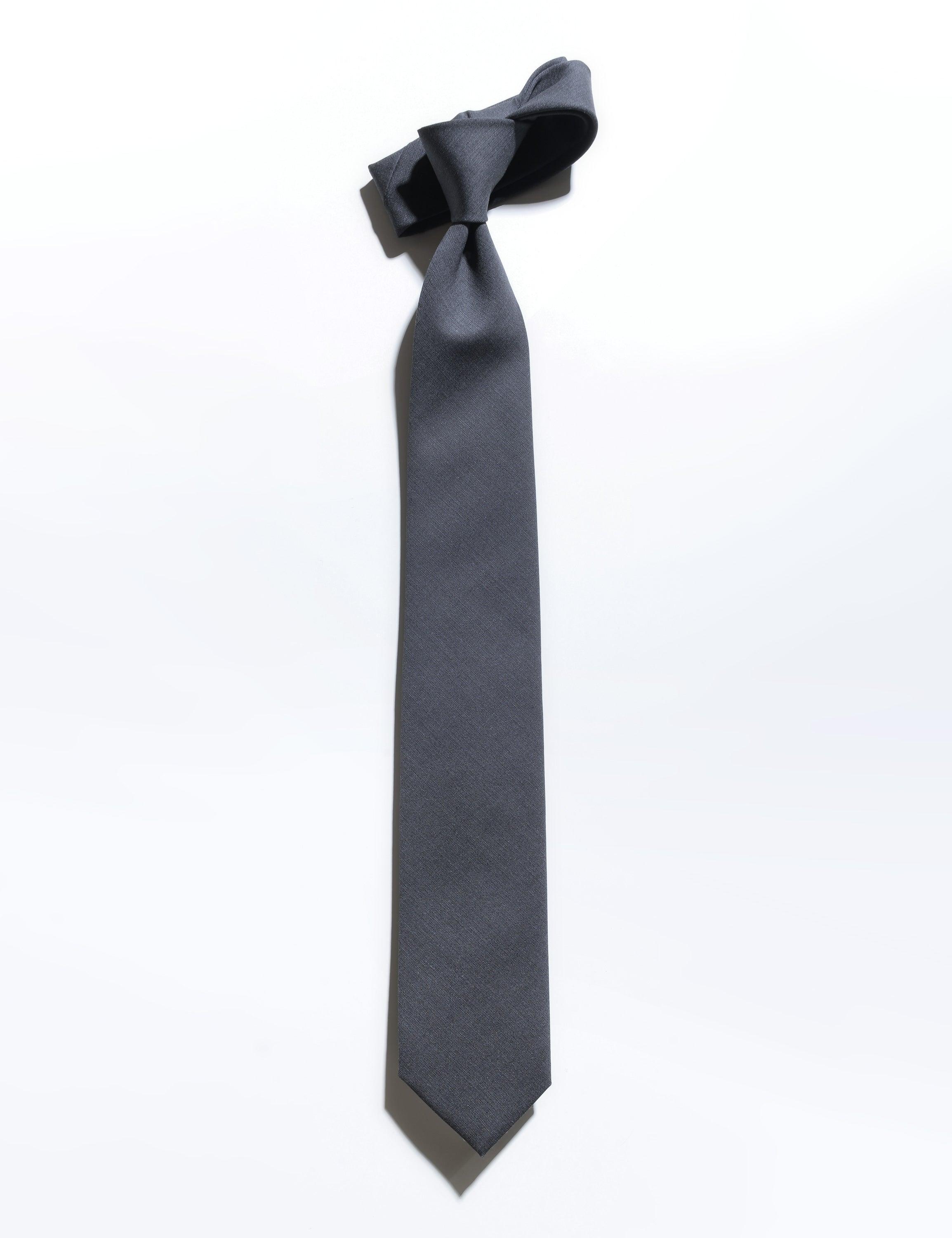 Super Fine Wool & Mohair Necktie - Petrol Gray