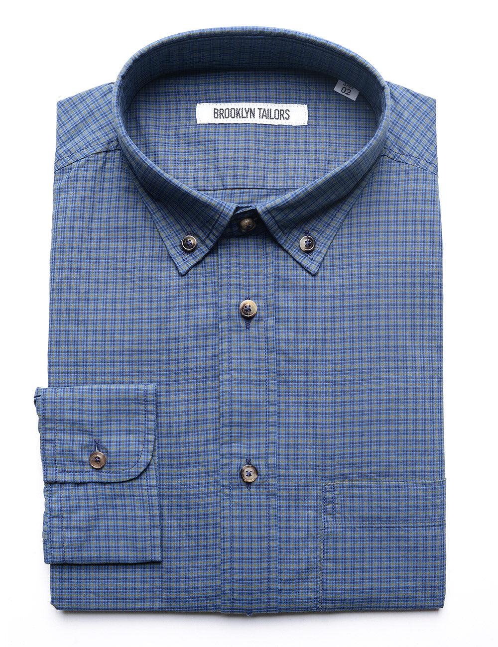 FINAL SALE: BKT10 Slim Casual Shirt in Washed Poplin - Skyline
