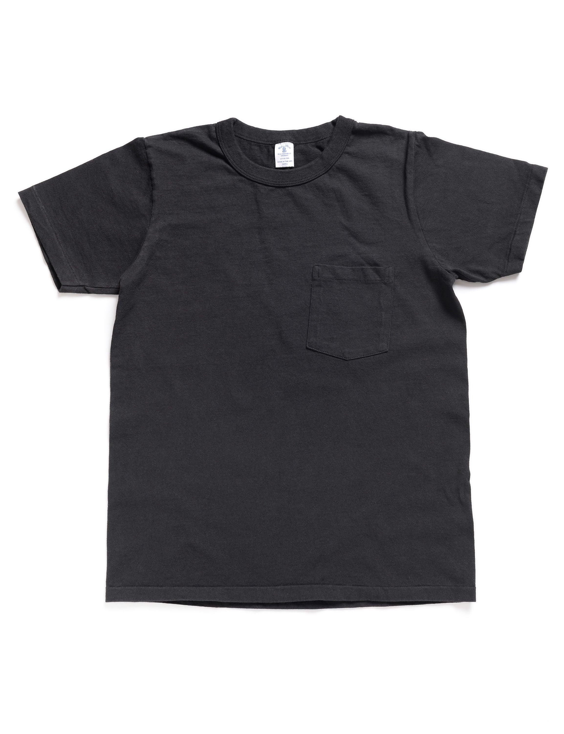 Pigment-Dyed Pocket Tee in Jet Black