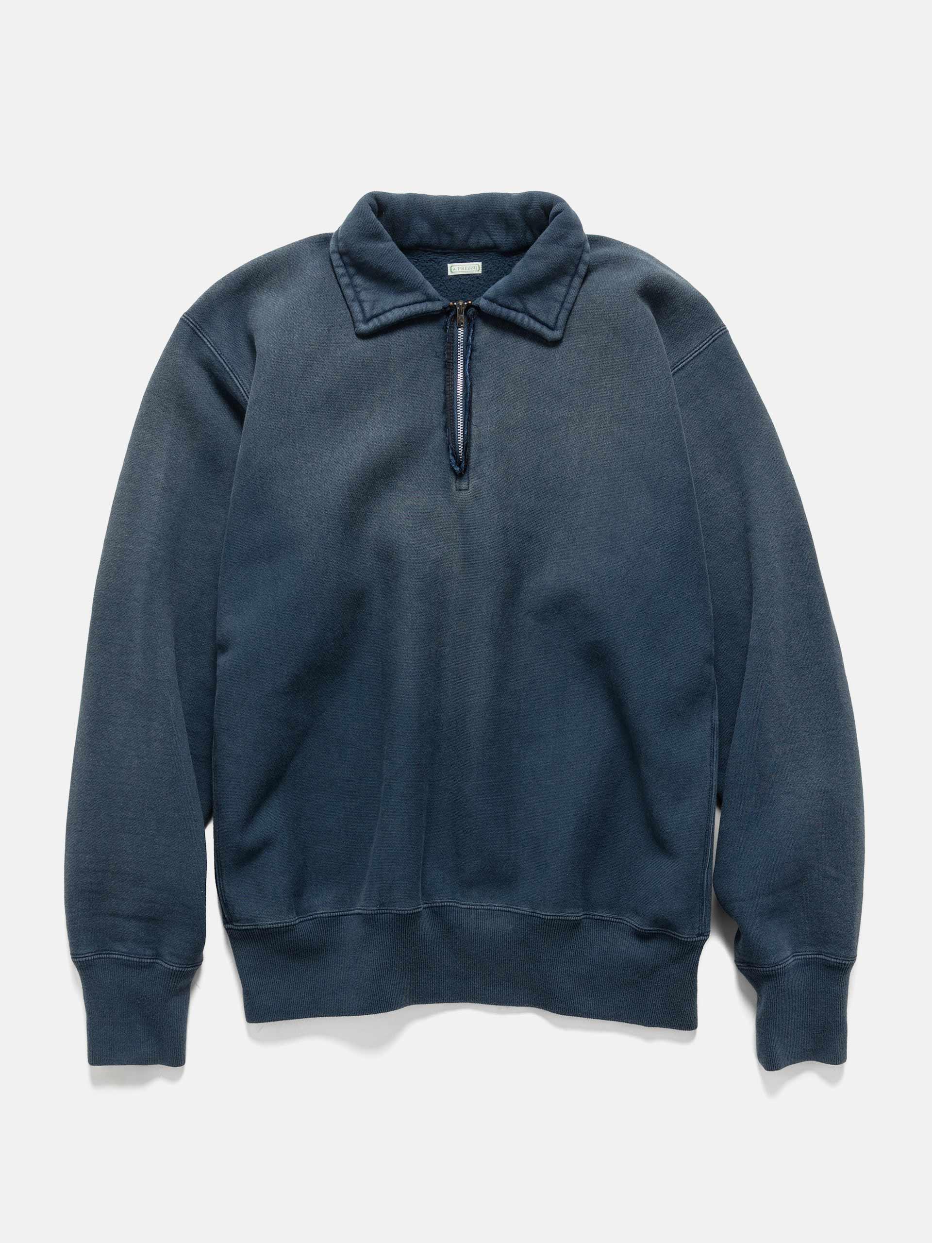 Vintage Half Zip Sweatshirt Blue