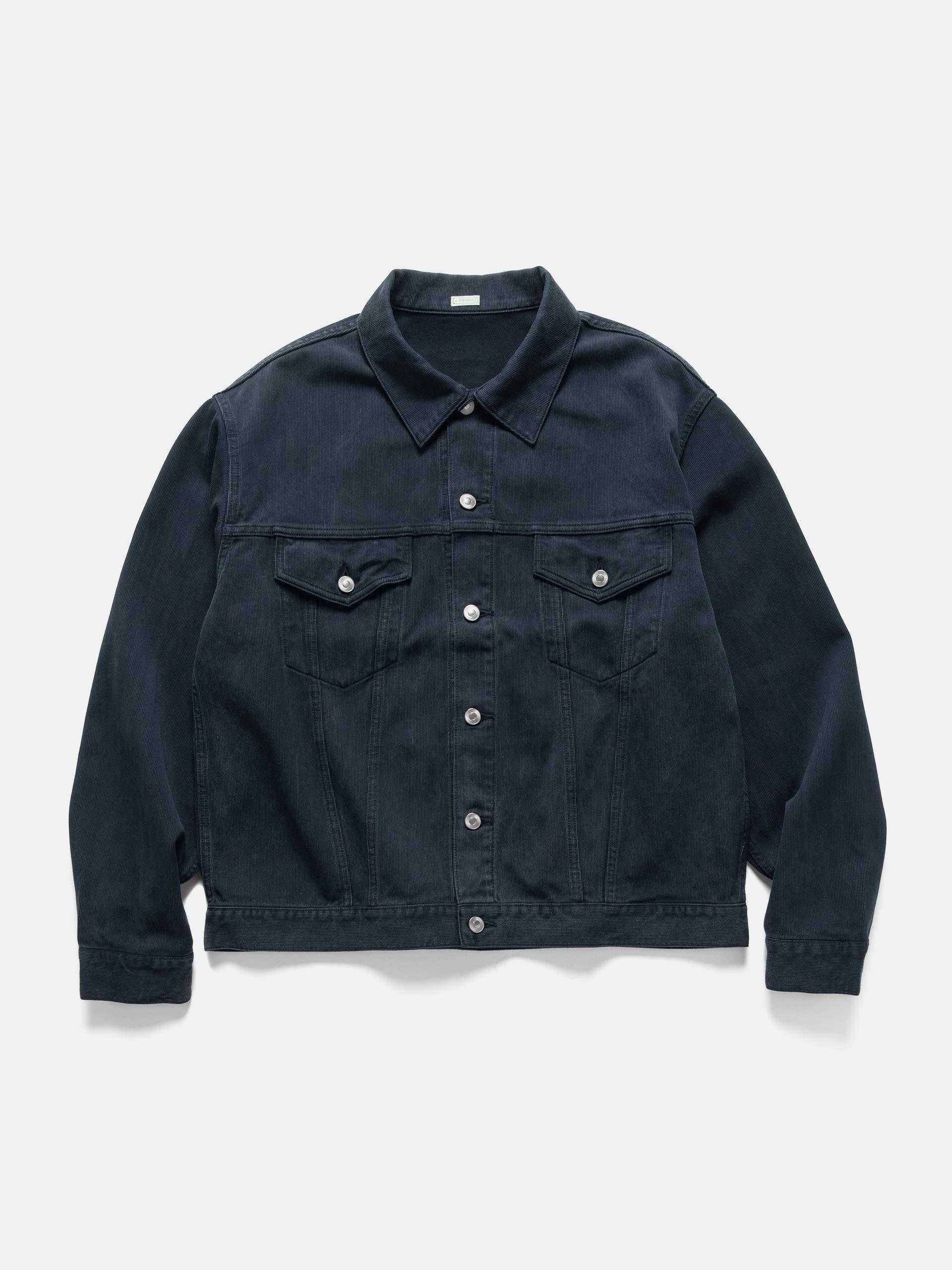 Washed Silk Cotton Pique 3rd Type Jacket Blue