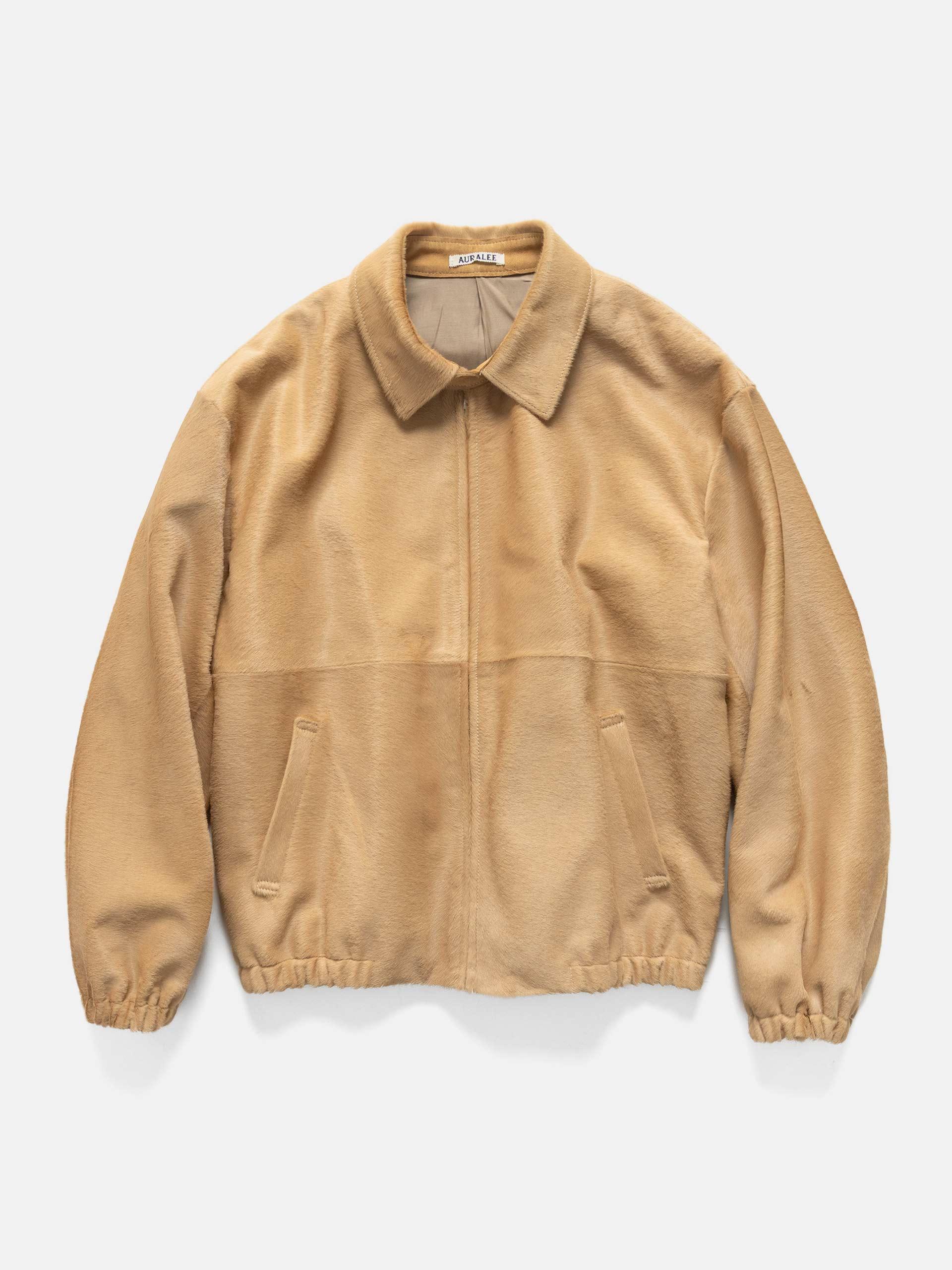 Calf Hair Zip Blouson Beige