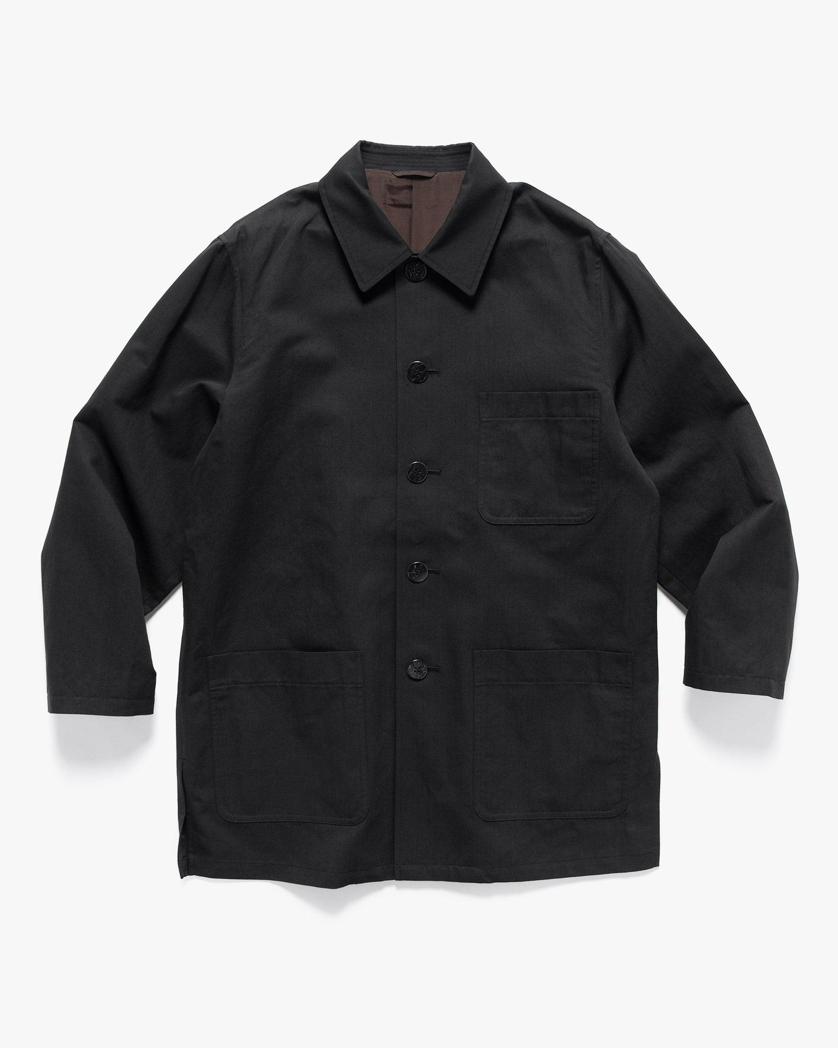 Cotton Linen Twill Coat Black
