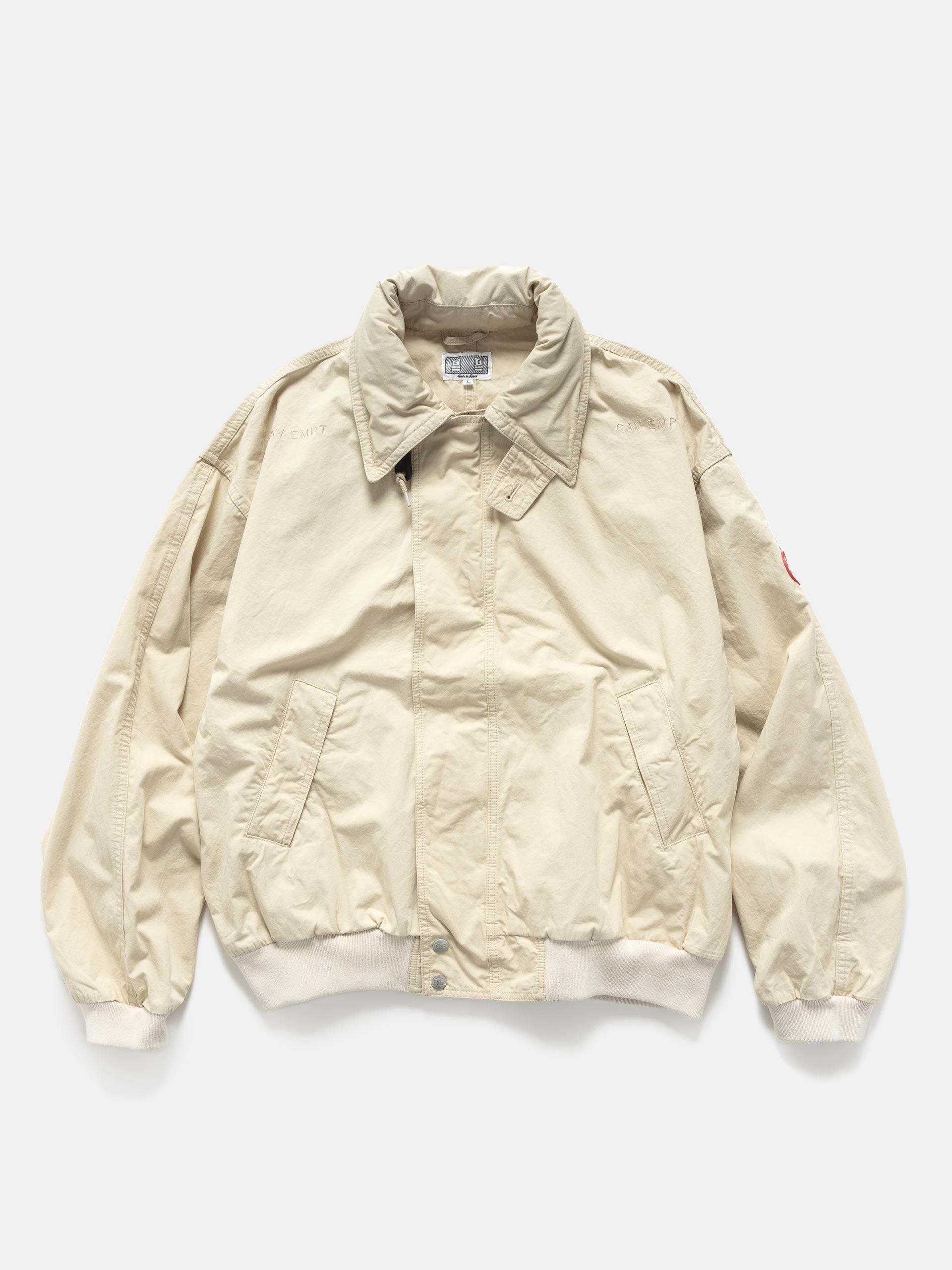Washed Cotton Light Zip Jacket Beige