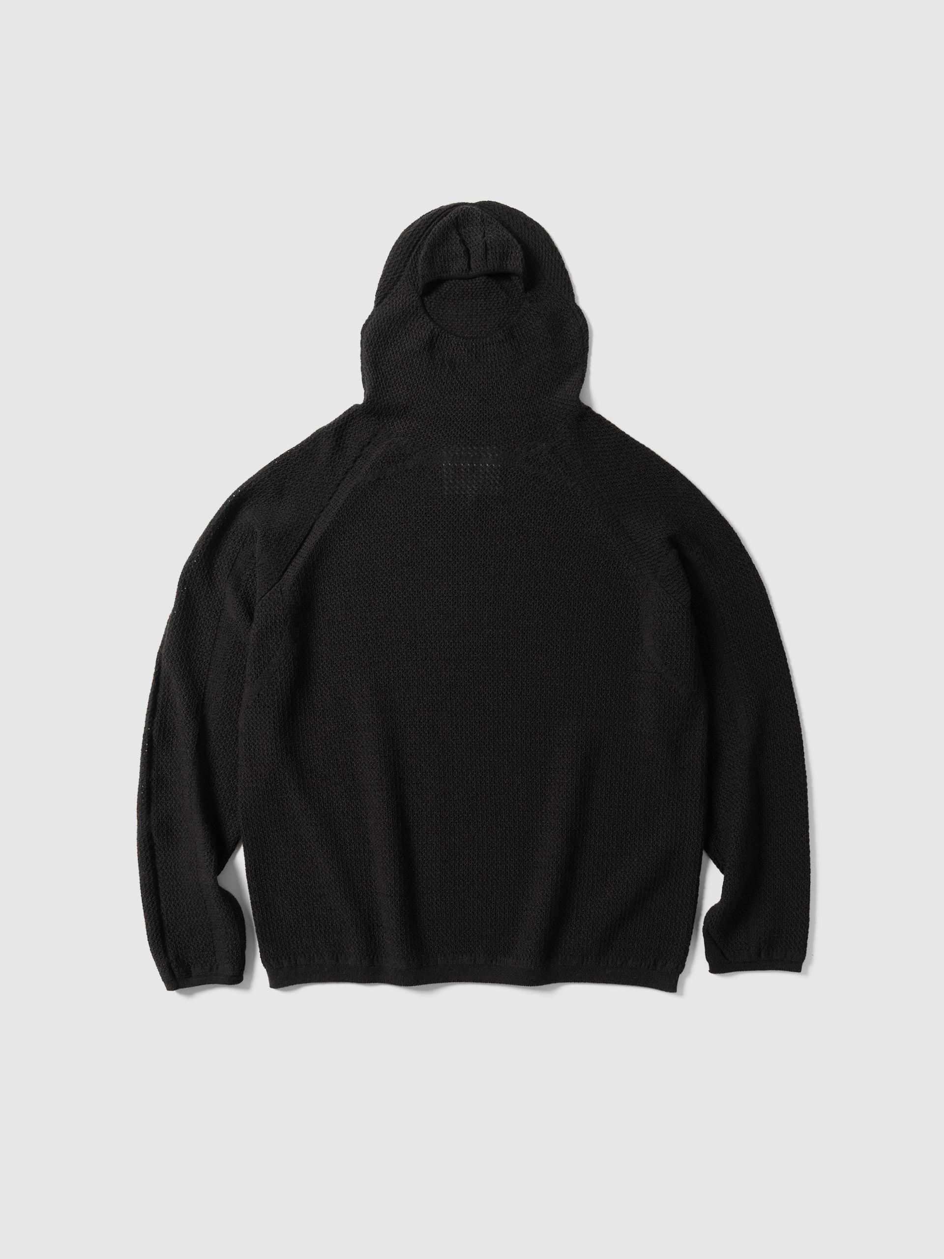 Perforated Wholegarment Knit Top Black