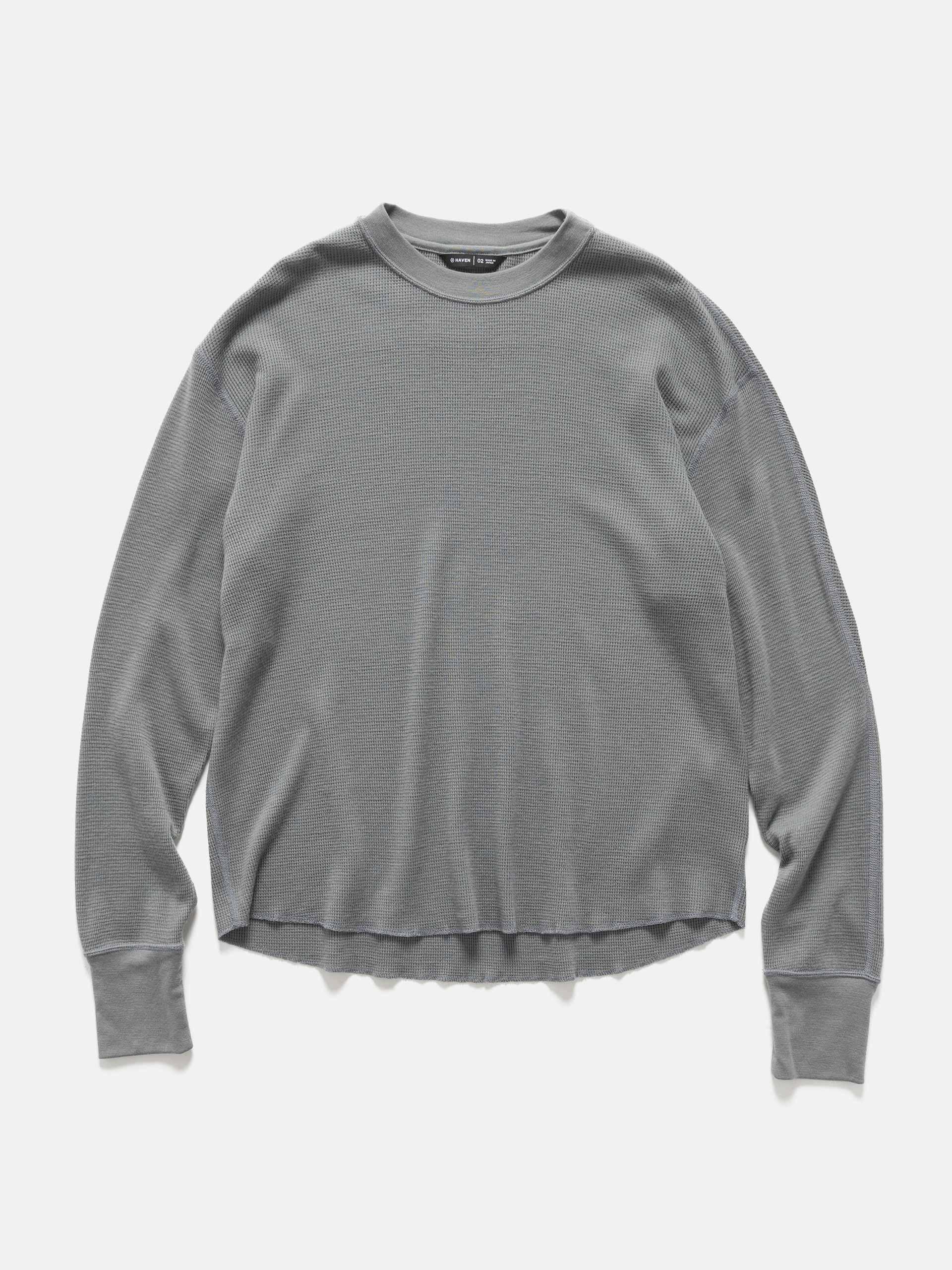 Base Thermal Crewneck - Superfine Wool Waffle Grey