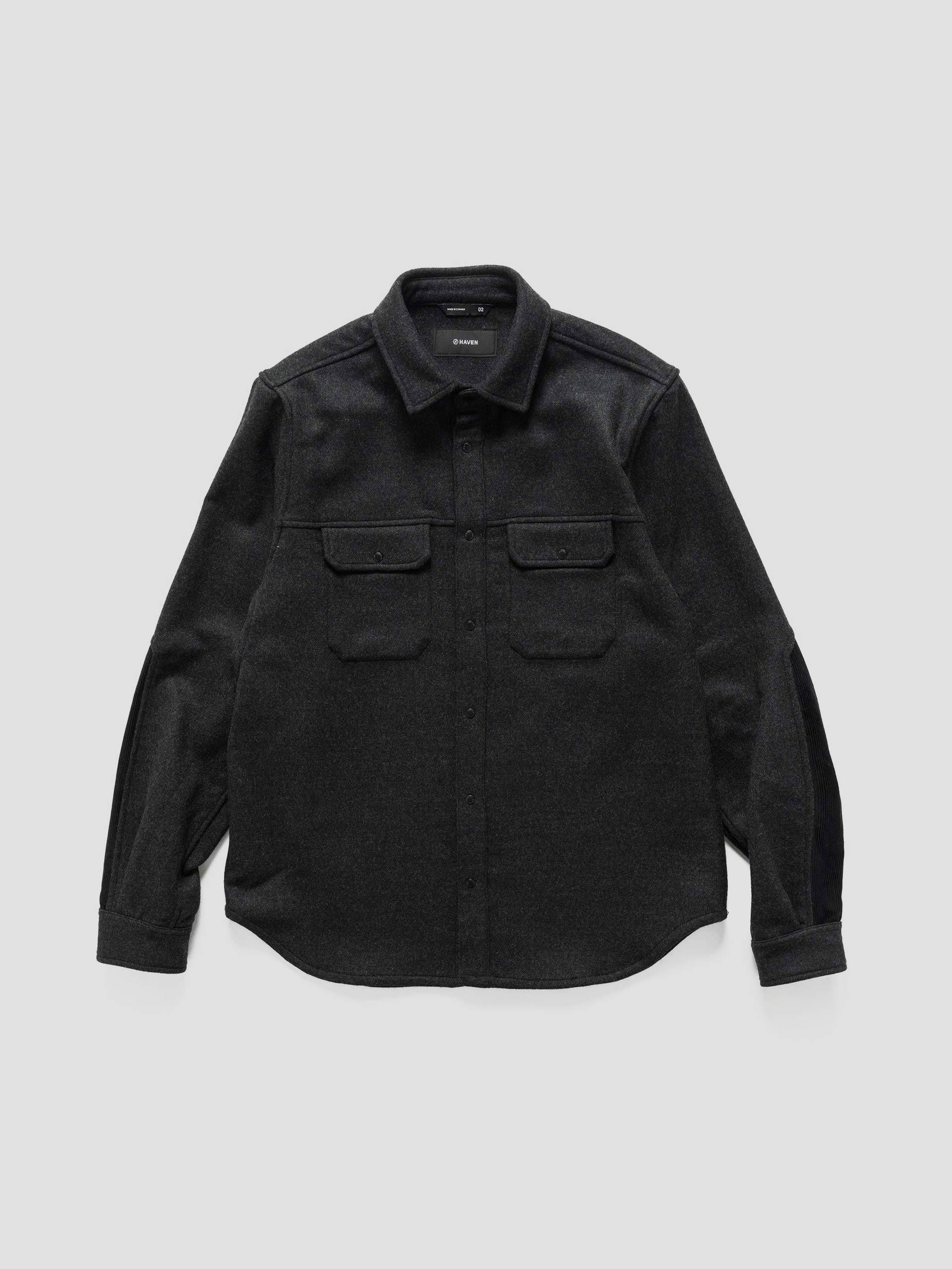 Crescent Shirt - Loro Piana Zelander® Merino Wool Charcoal