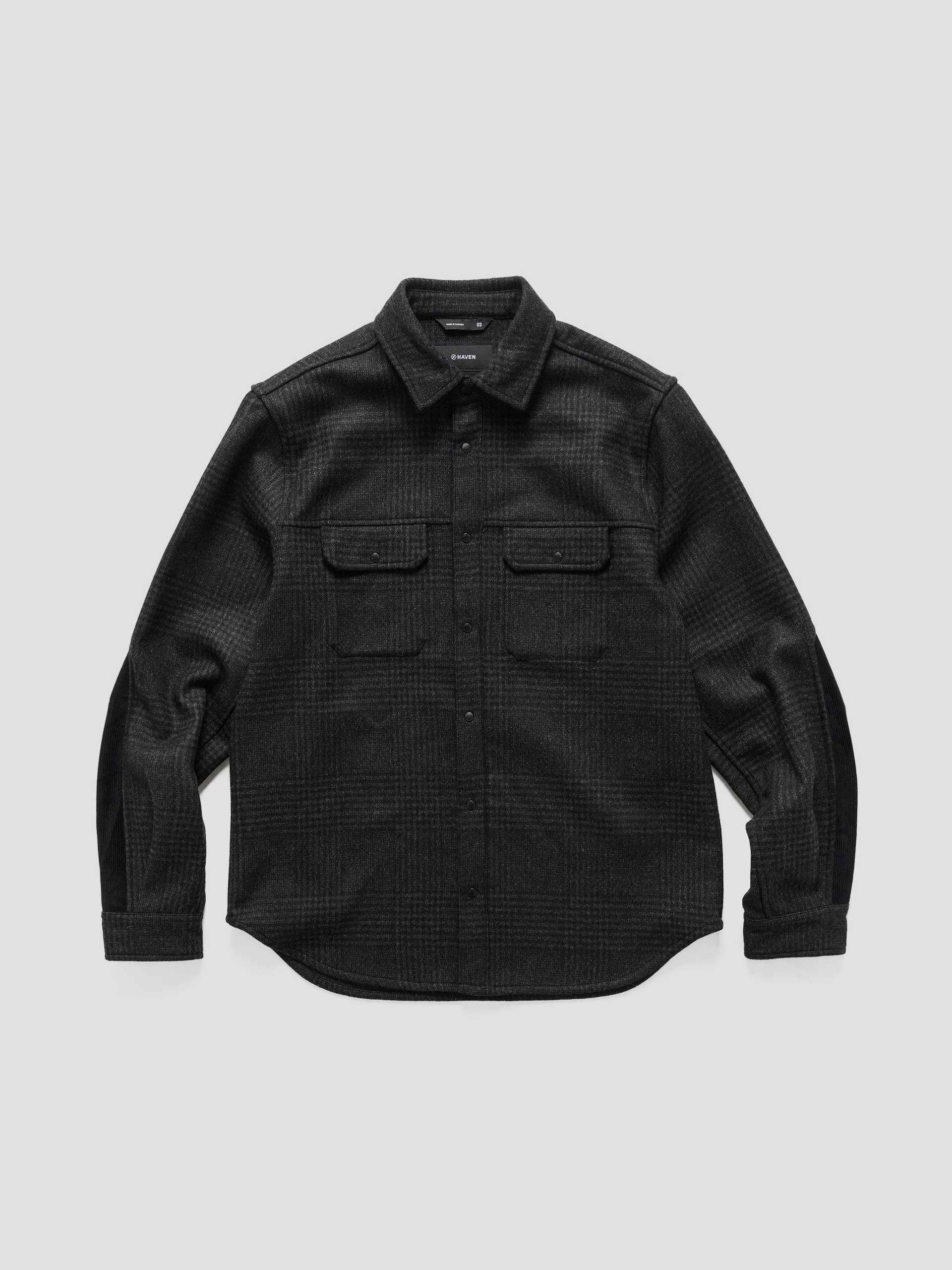 Crescent Shirt - Loro Piana Zelander® Merino Charcoal Plaid
