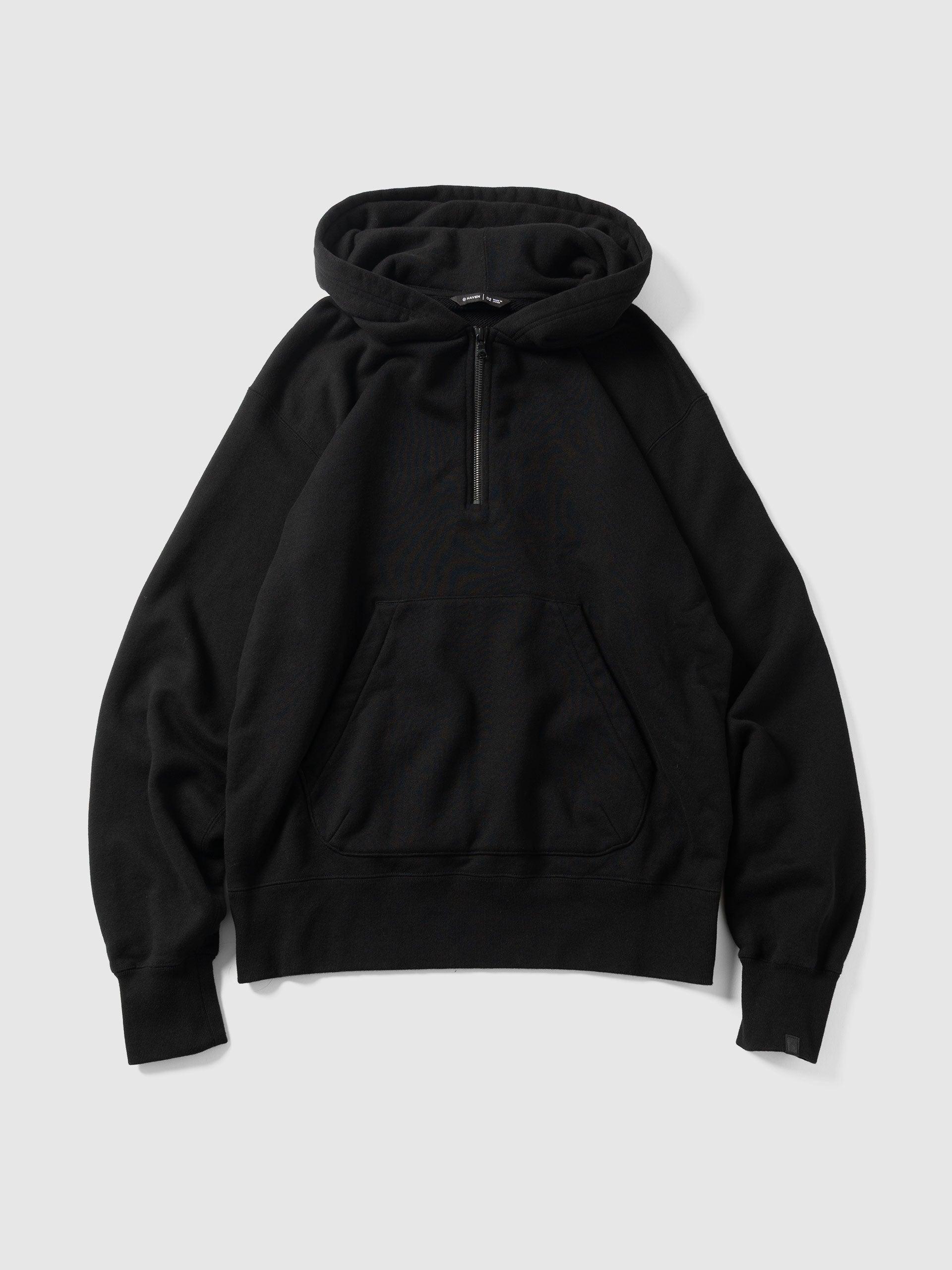 Excel 1/4 Zip Hoodie - Urake Cotton Terry Black