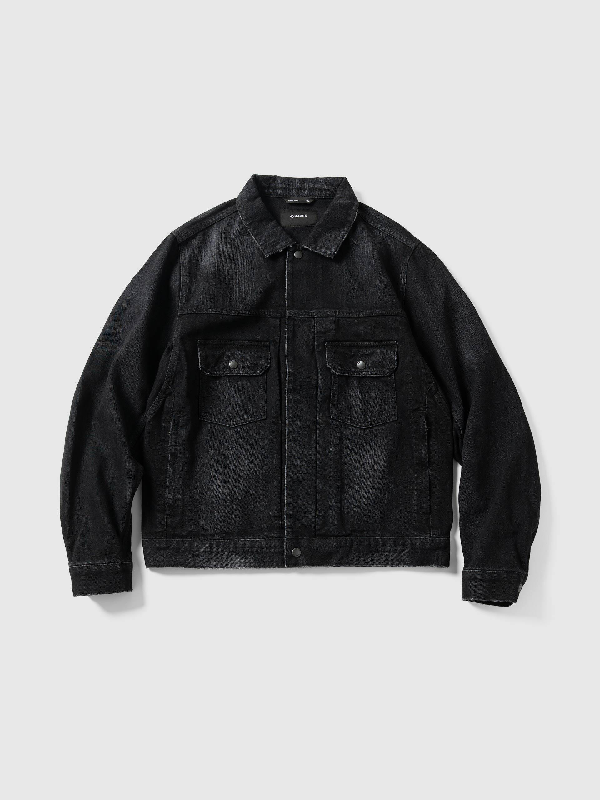 Station Jacket - Suvin Cotton Denim Washed Black