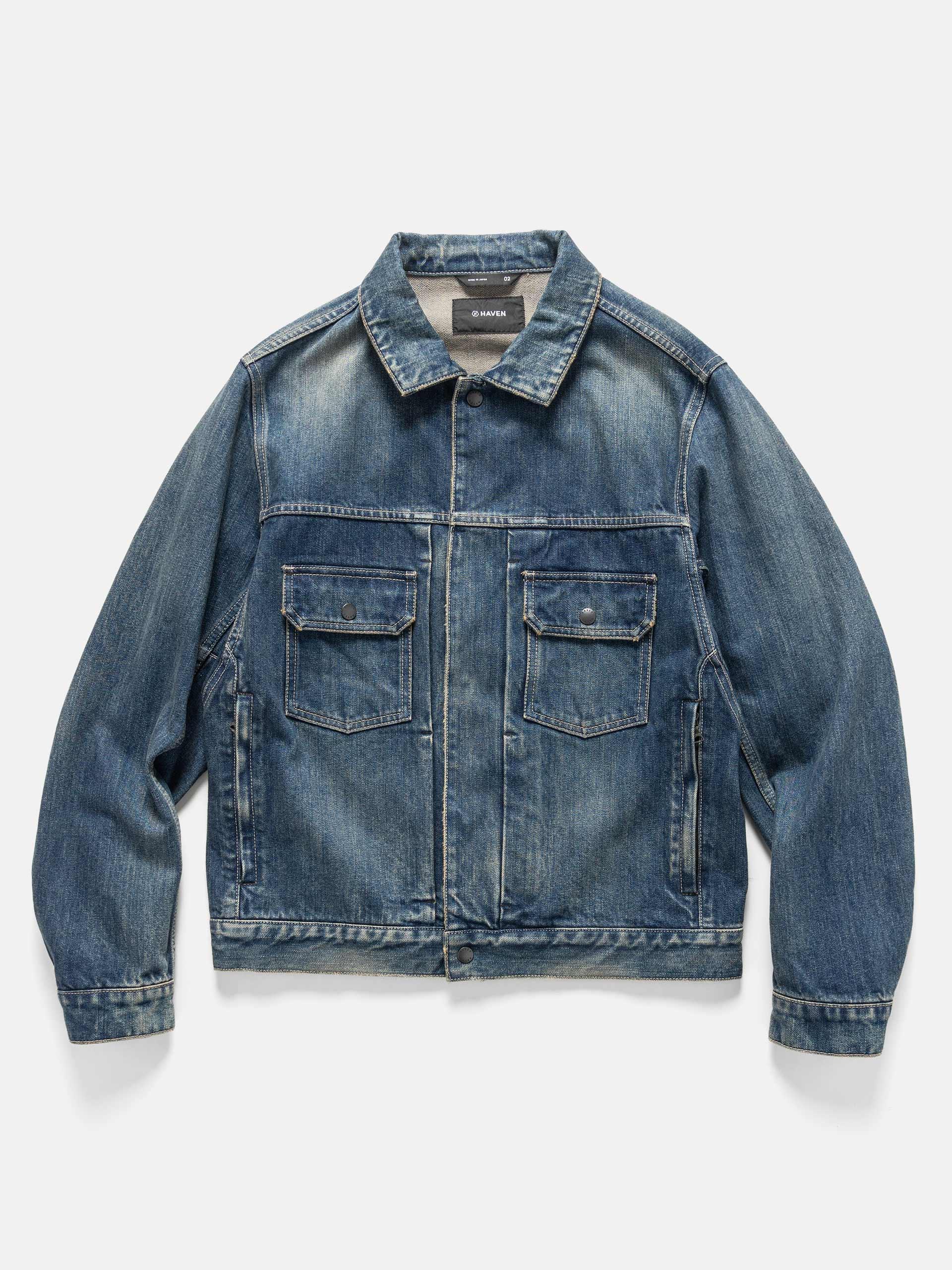 Station Jacket - Suvin Cotton Denim Washed Indigo