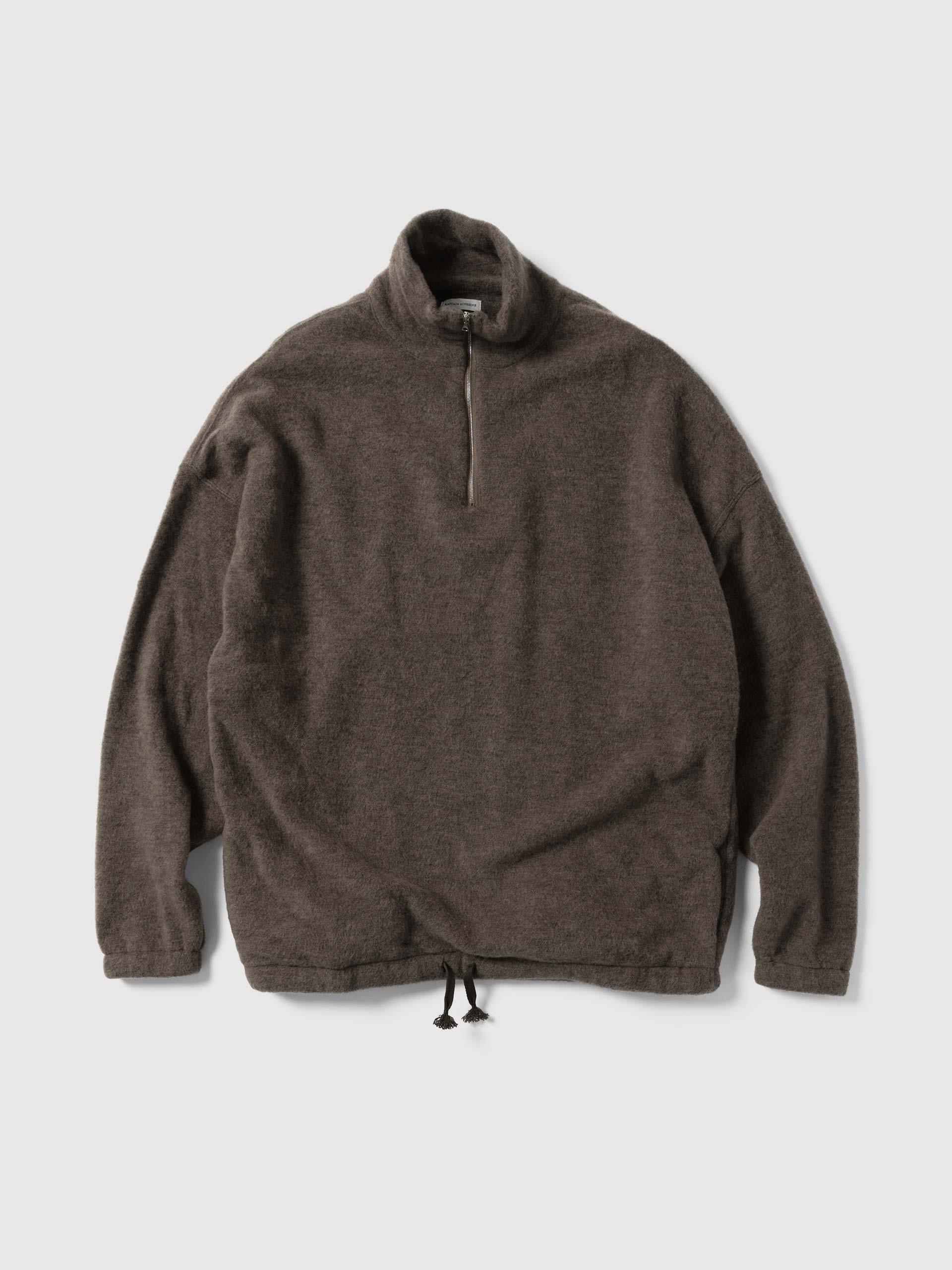 Silk Wool Fleece Pullover Brown