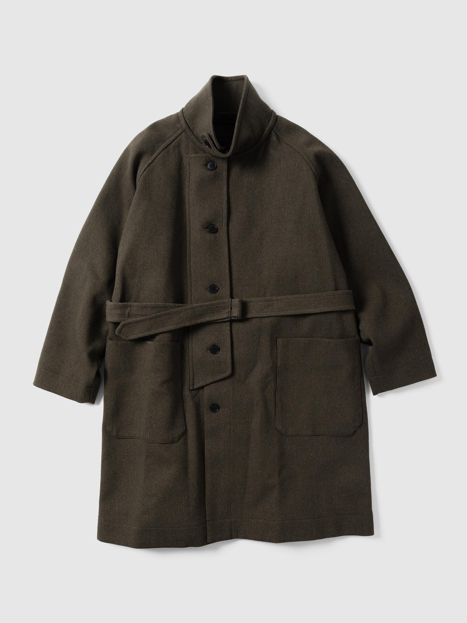 Stand Collar Coat Moss