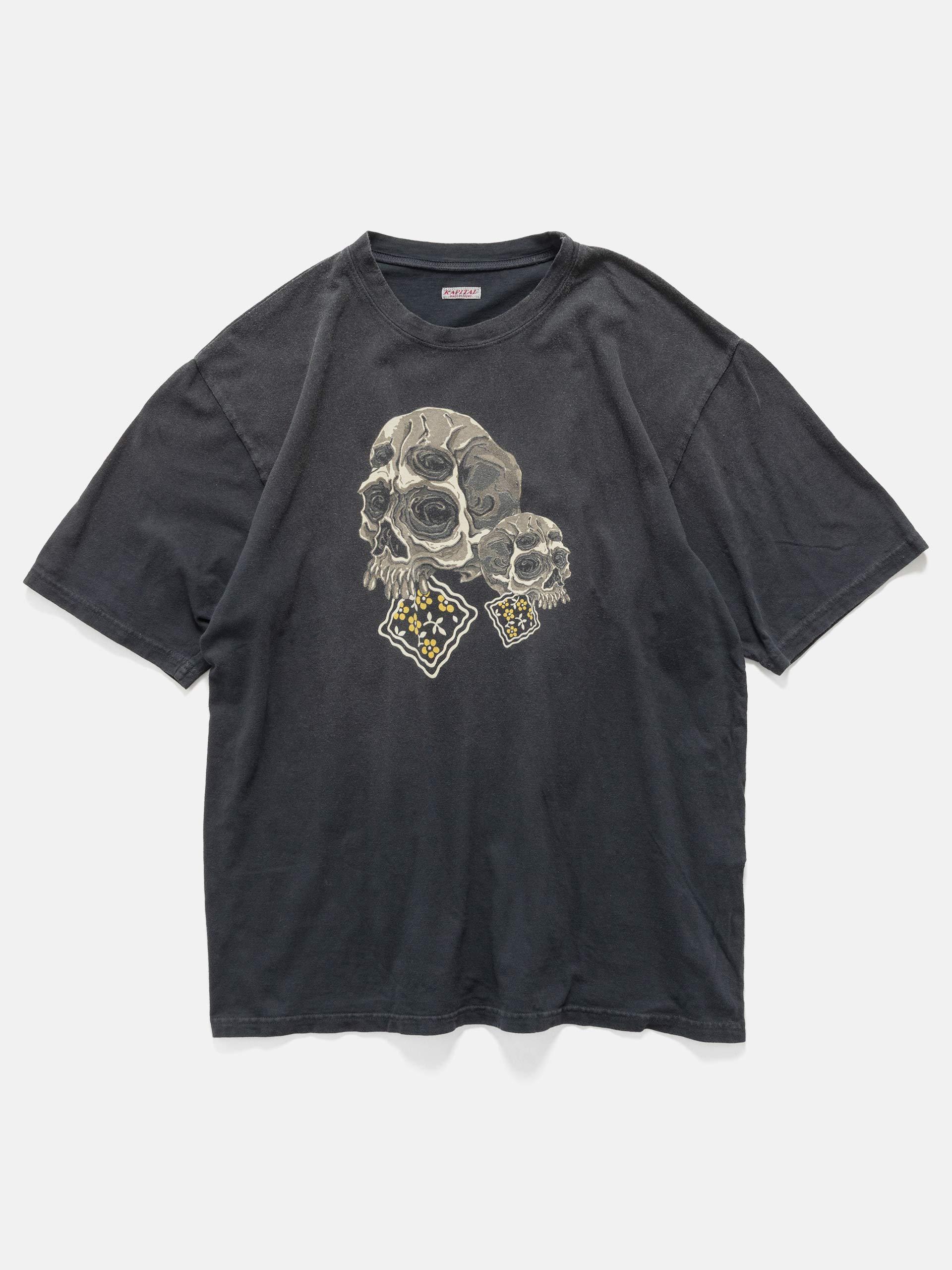 20-/-Jersey Crew T (PECKISH Rain Skull) Black