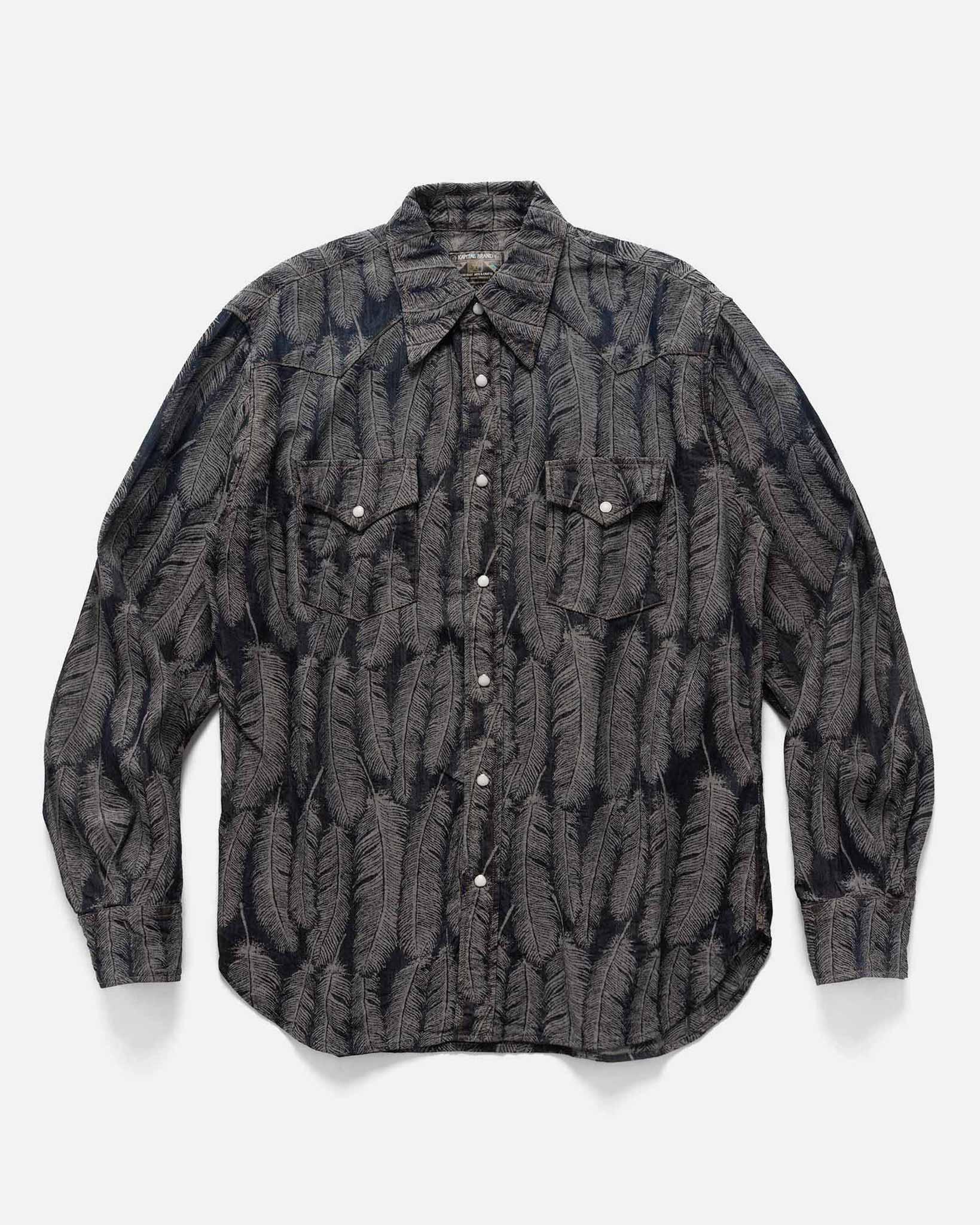 5oz MAGPIE Denim HUSKY Western Shirt Dark