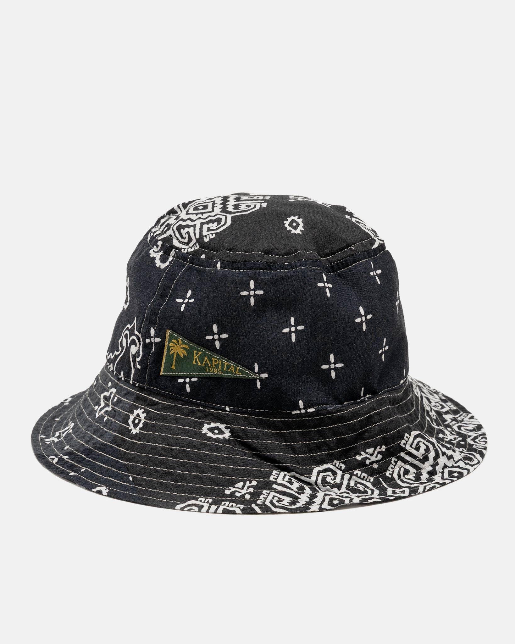 Bandana Patchwork BUCKET Hat Purple Black