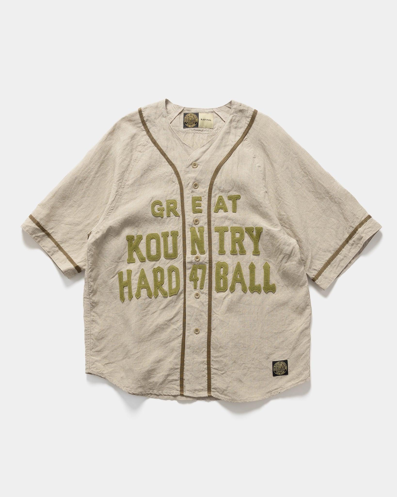 French Linen GREAT KOUNTRY Baseball Shirt Beige