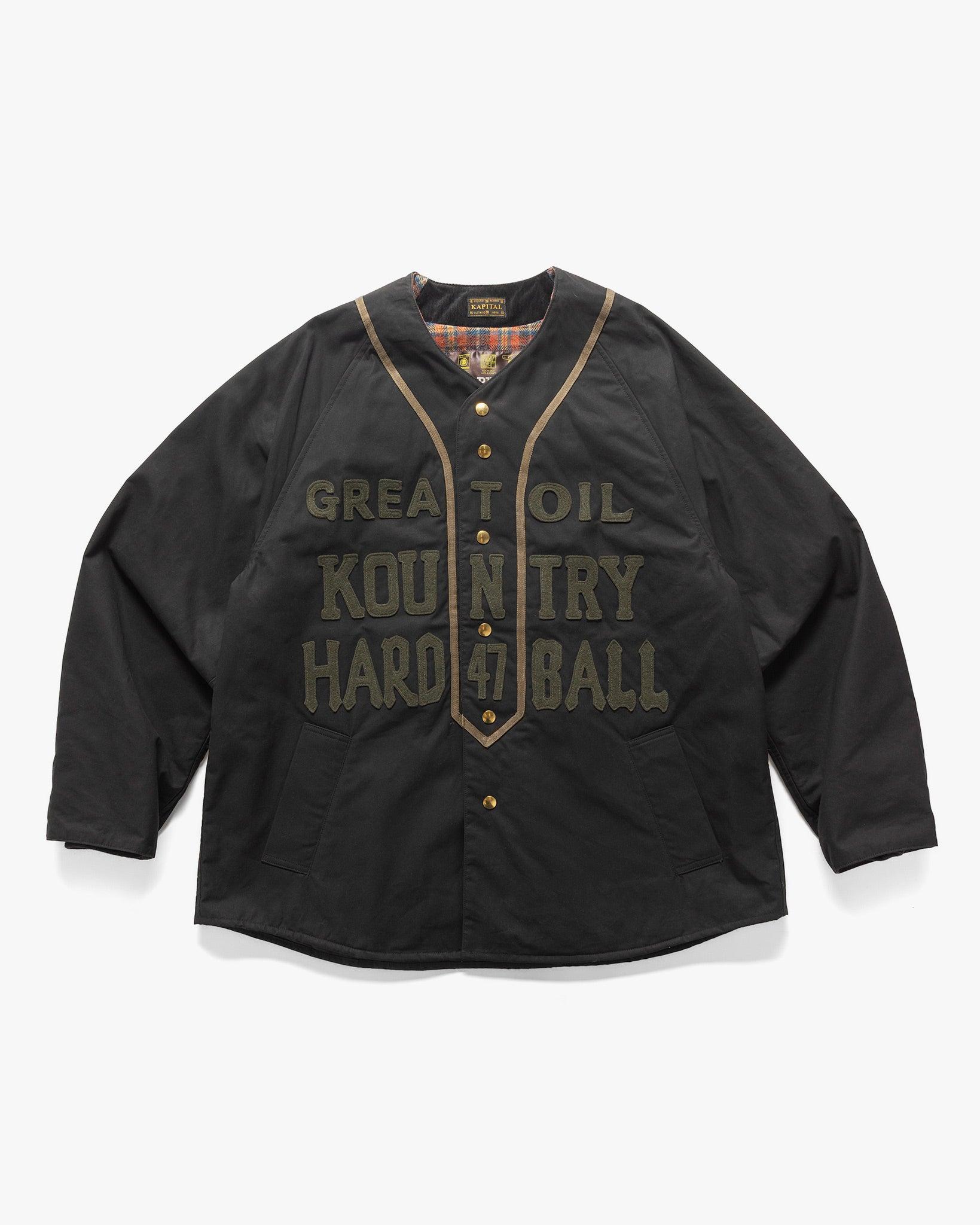 Weather Cotton Oil Coating Baseball Blouson Black