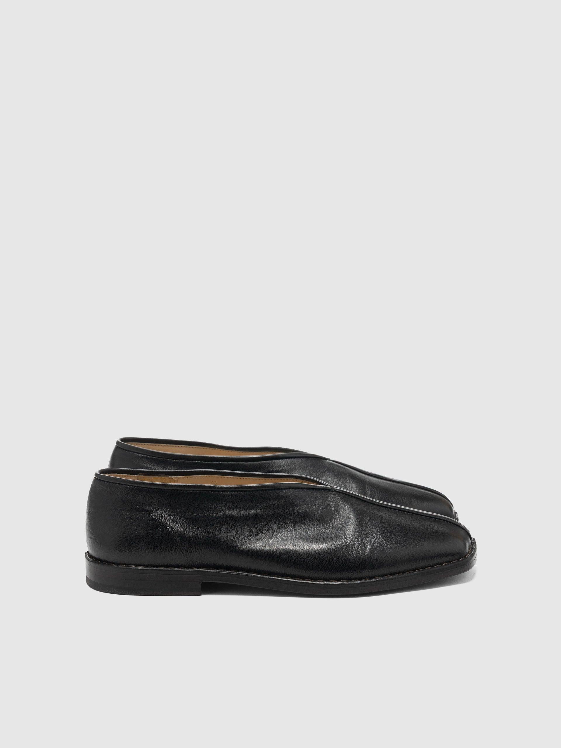 Flat Piped Slippers Black / Dark Chocolate