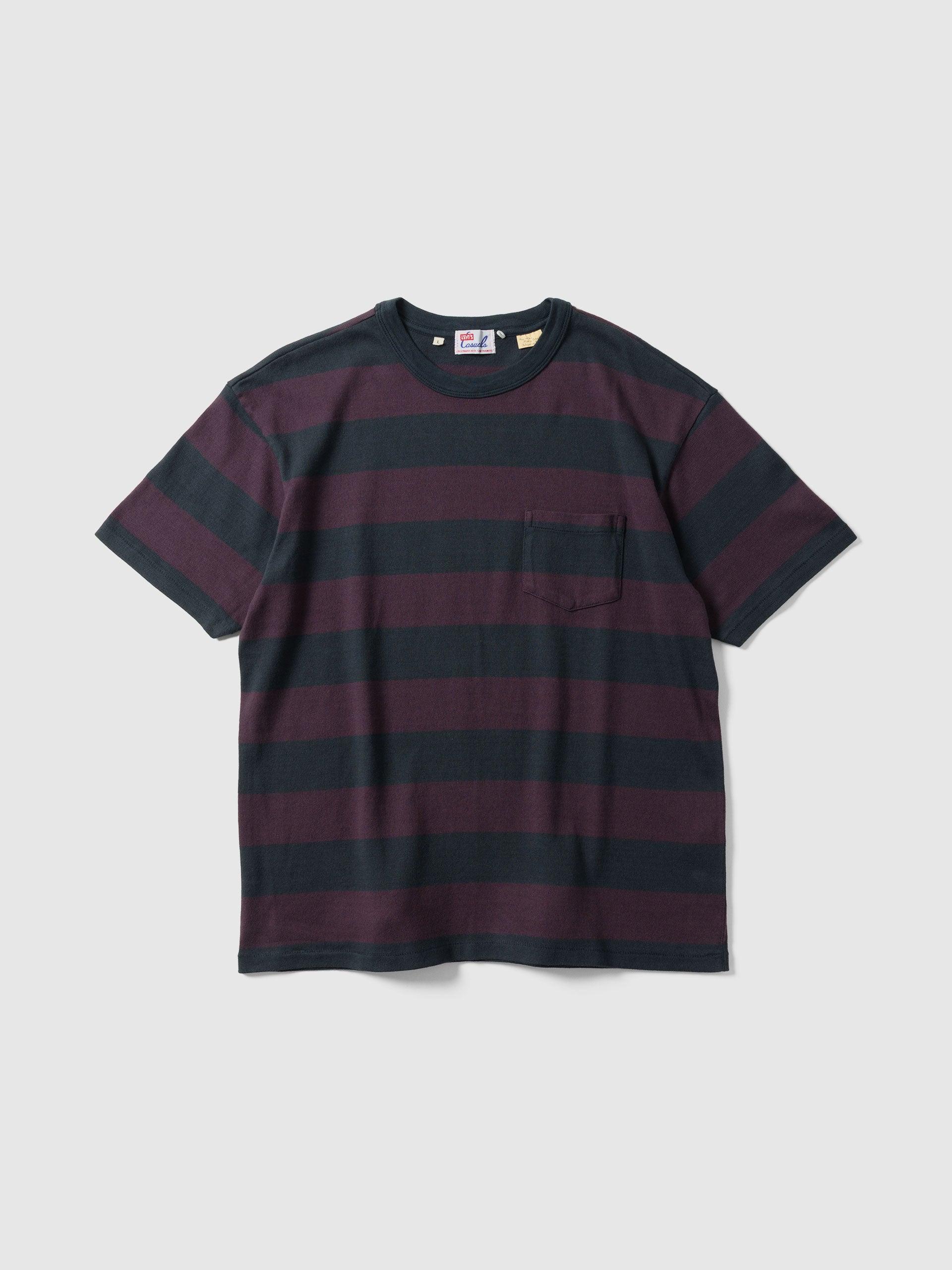 LVC 1960's Casuals Tee Carbon Plum Stripe