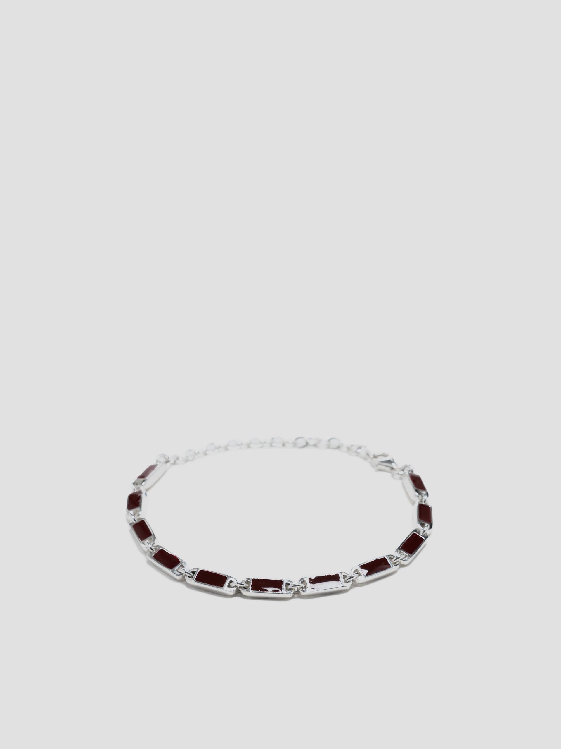 Poncho Bracelet Silver 925/Blood Red (Adjustable)