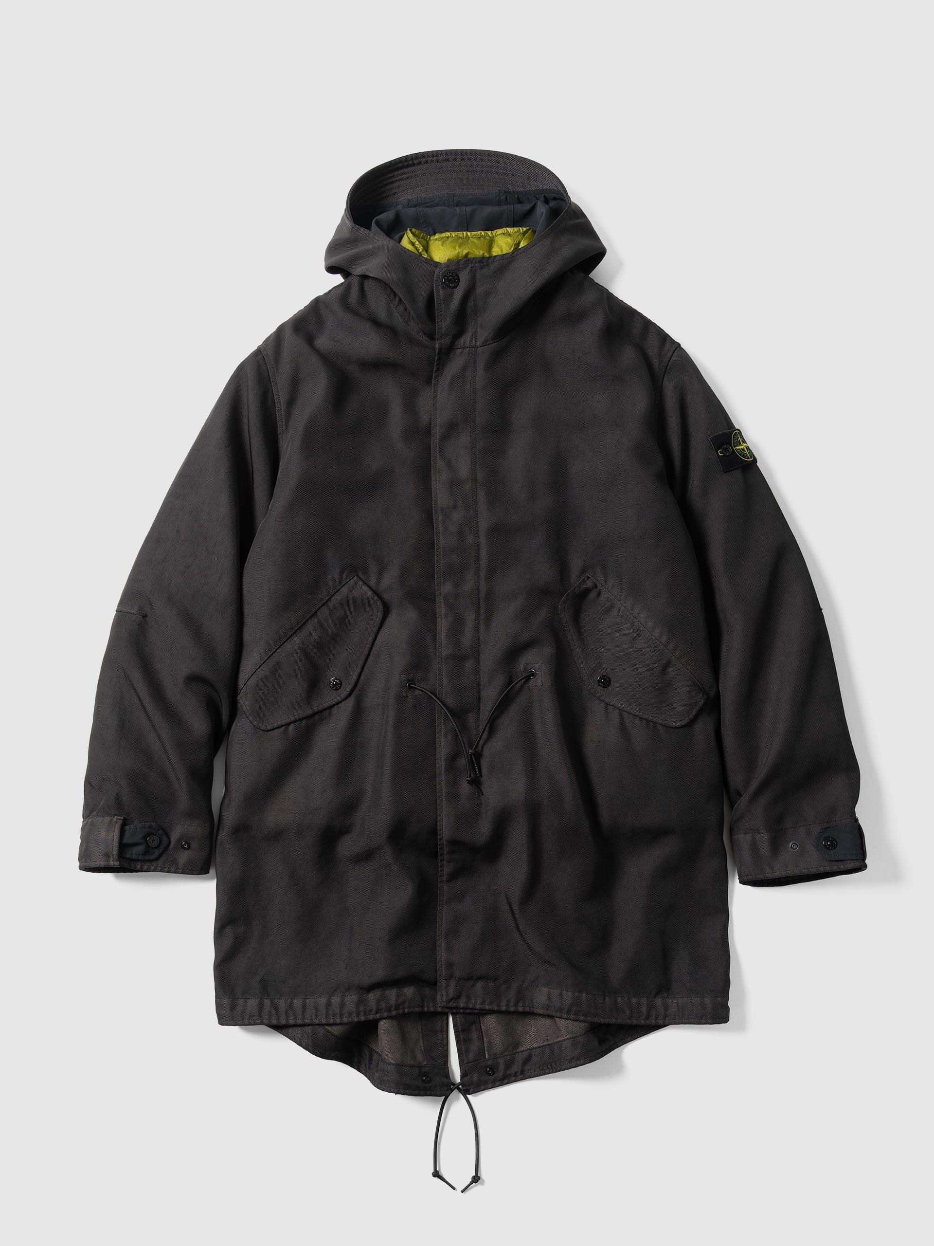 Dense Oxford Nylon-TC Long Parka Lead Grey