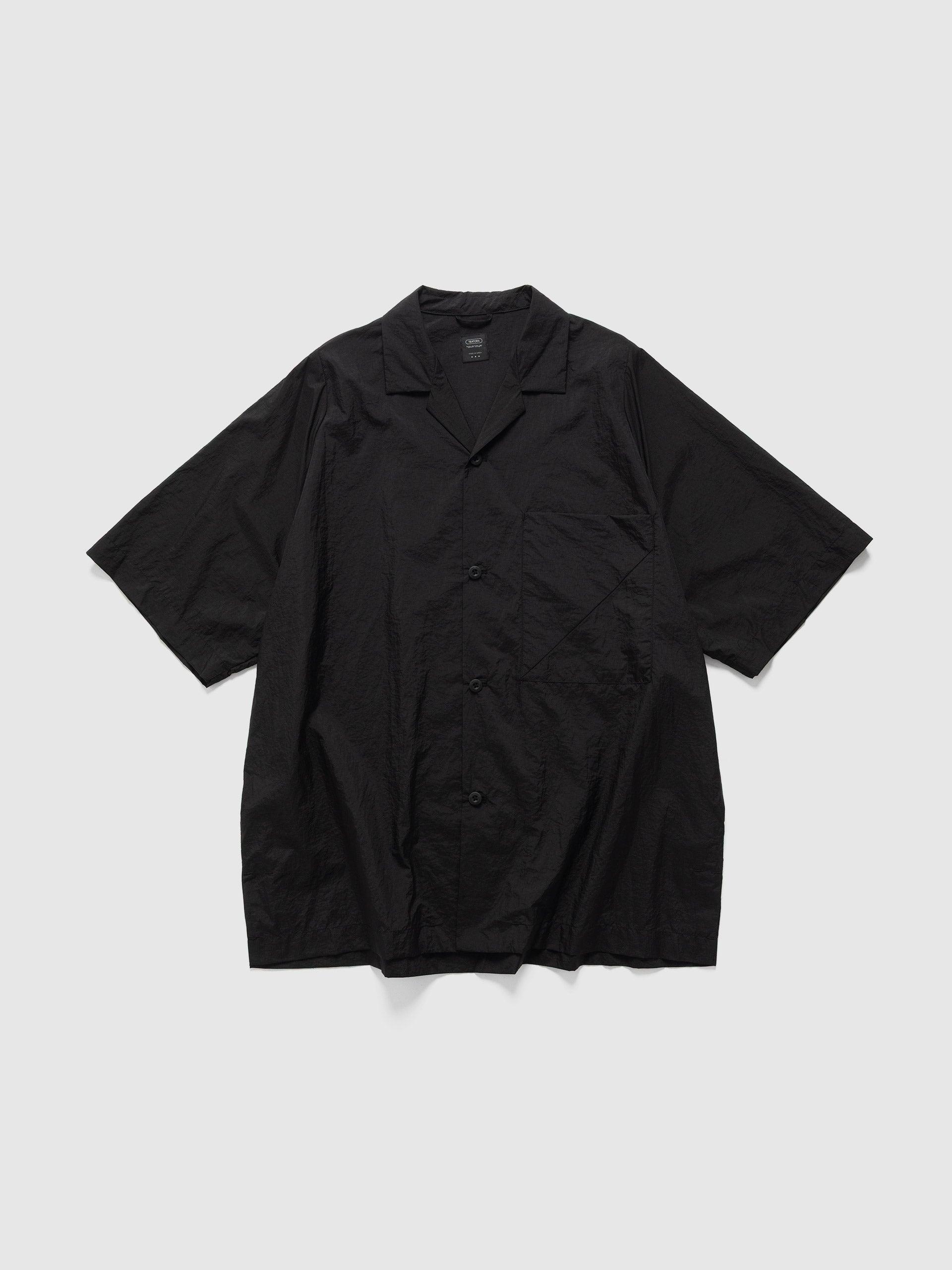 Open Collar Shirt S/S HL Black