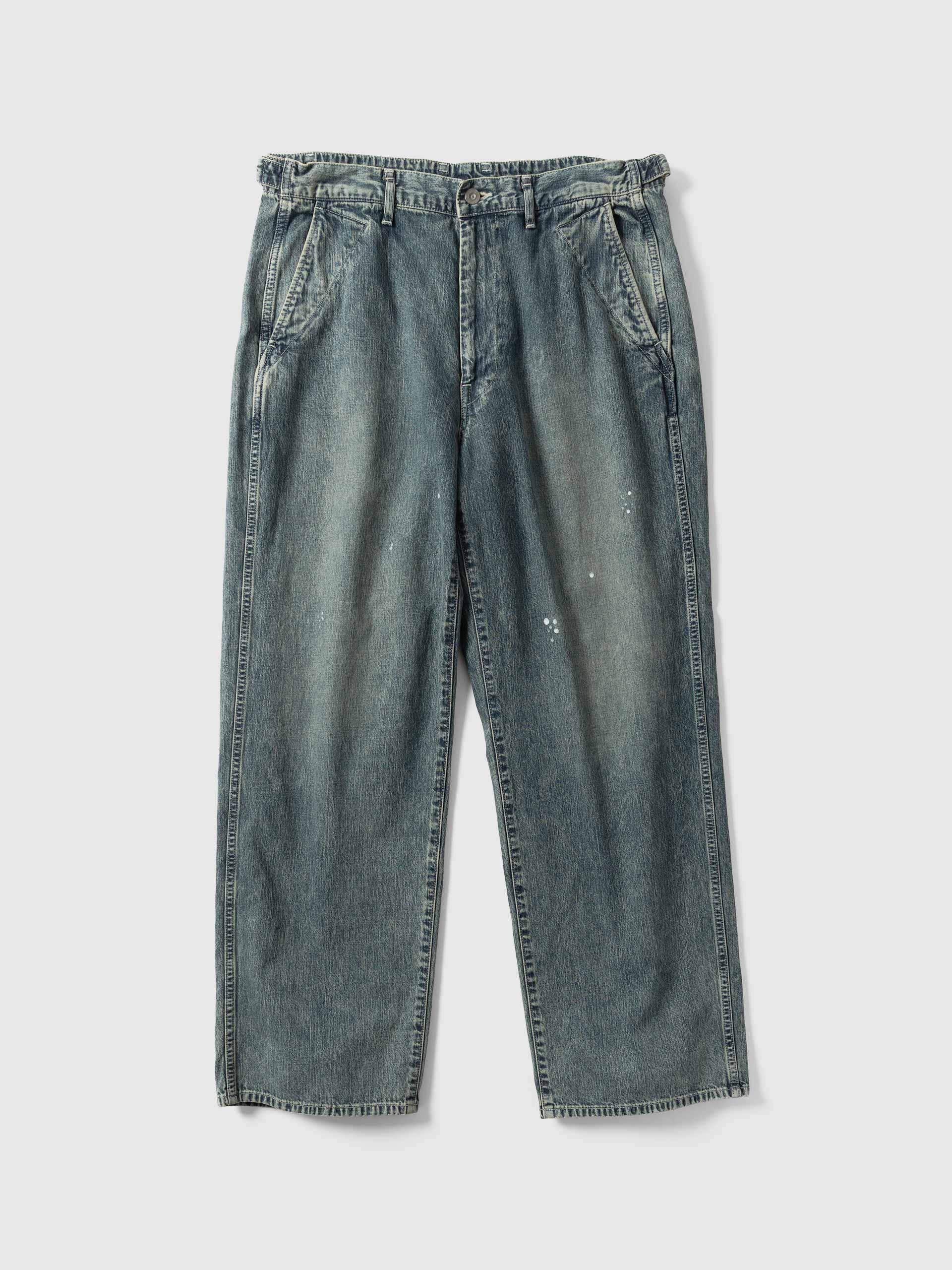 Faded Light Denim Work Pants Faded Blue