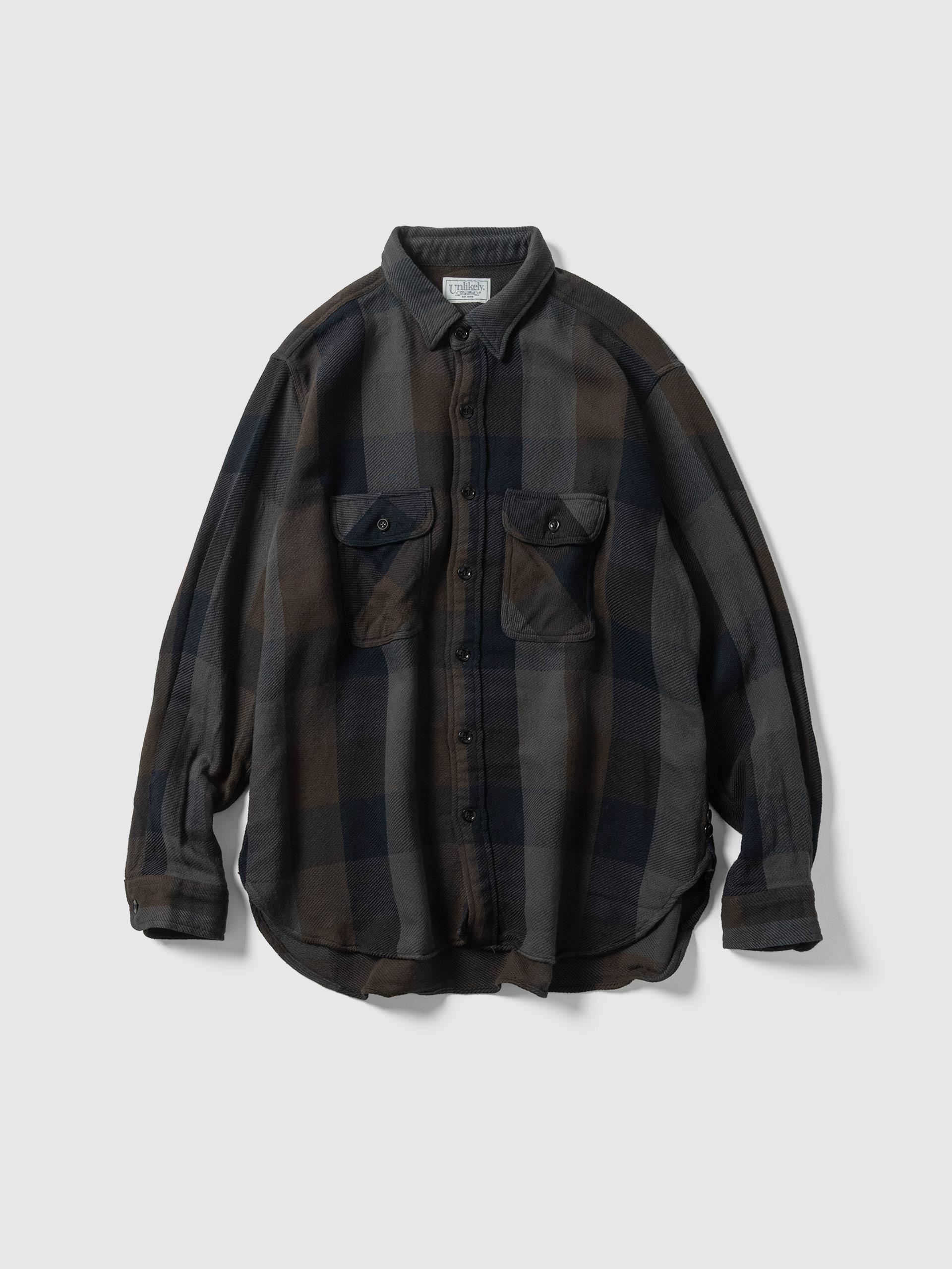 Heavy Nel Work Shirts Brown/Gray Plaid
