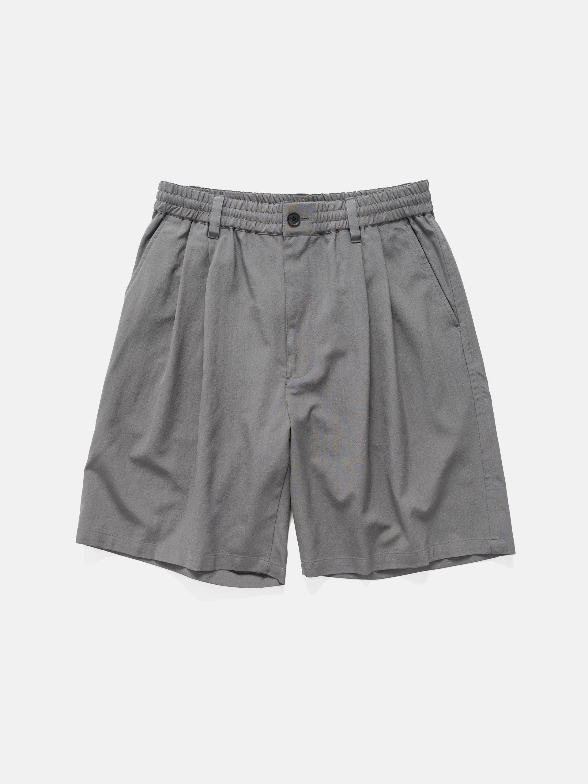 Wool Washer Tropical 2Pleated Easy Shorts Gray