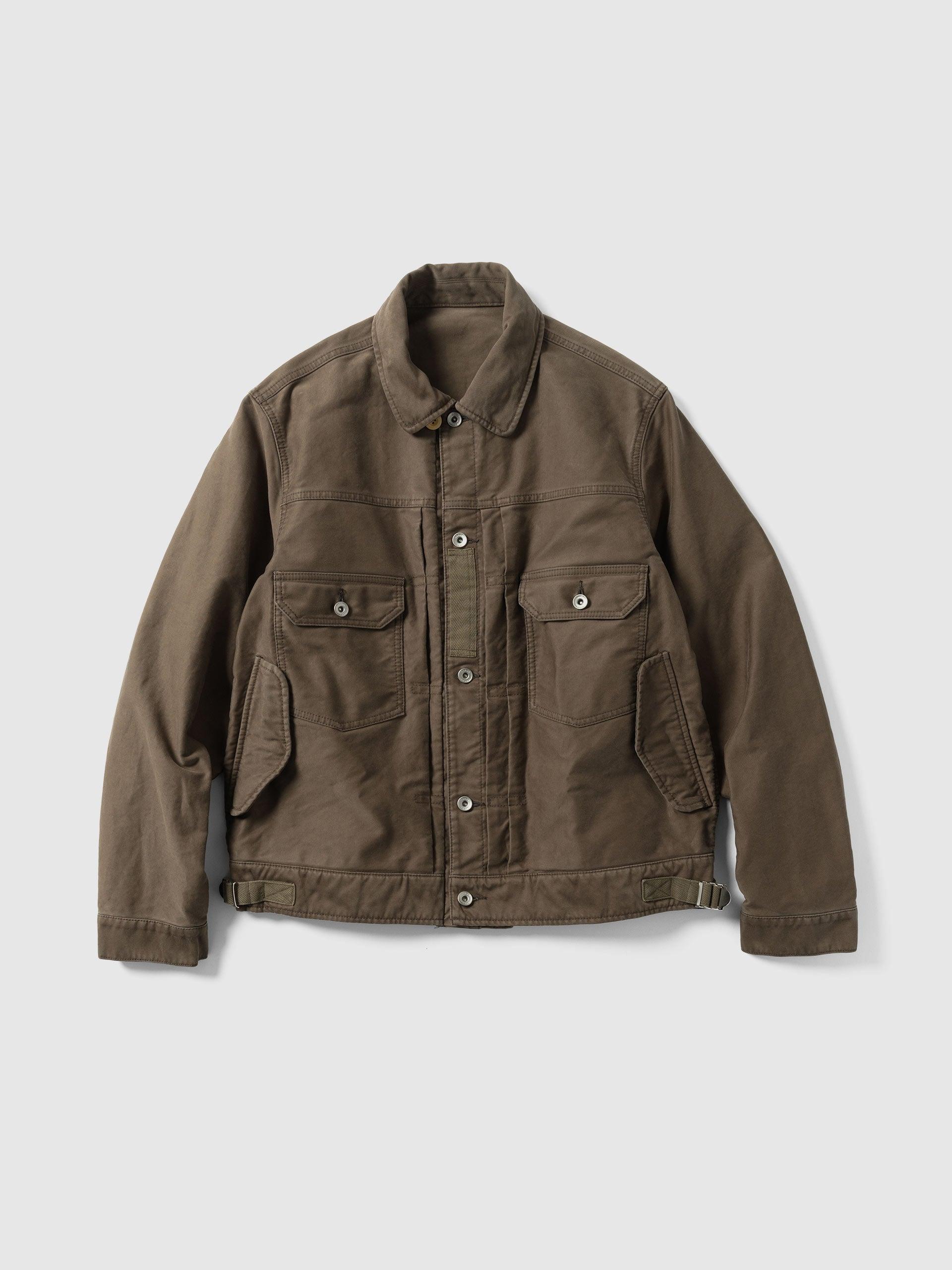 Sueded Cotton Jacket Brown